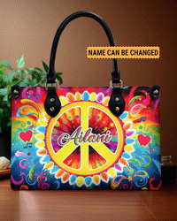 PEACE COLORFUL LEATHER HANDBAG - YHLT1906243