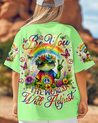 BE YOU THE WORLD WILL ADJUST FROG  ALL OVER PRINT - TLNO1204253