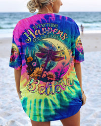 JUST BELIEVE DRAGONFLY TIE DYE ALL OVER PRINT - TLNO2507237