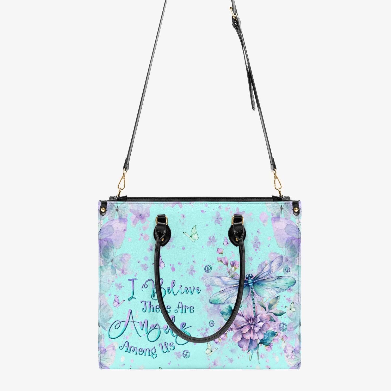 I BELIEVE THERE ARE ANGELS AMONG US LEATHER HANDBAG - YHLN2603243