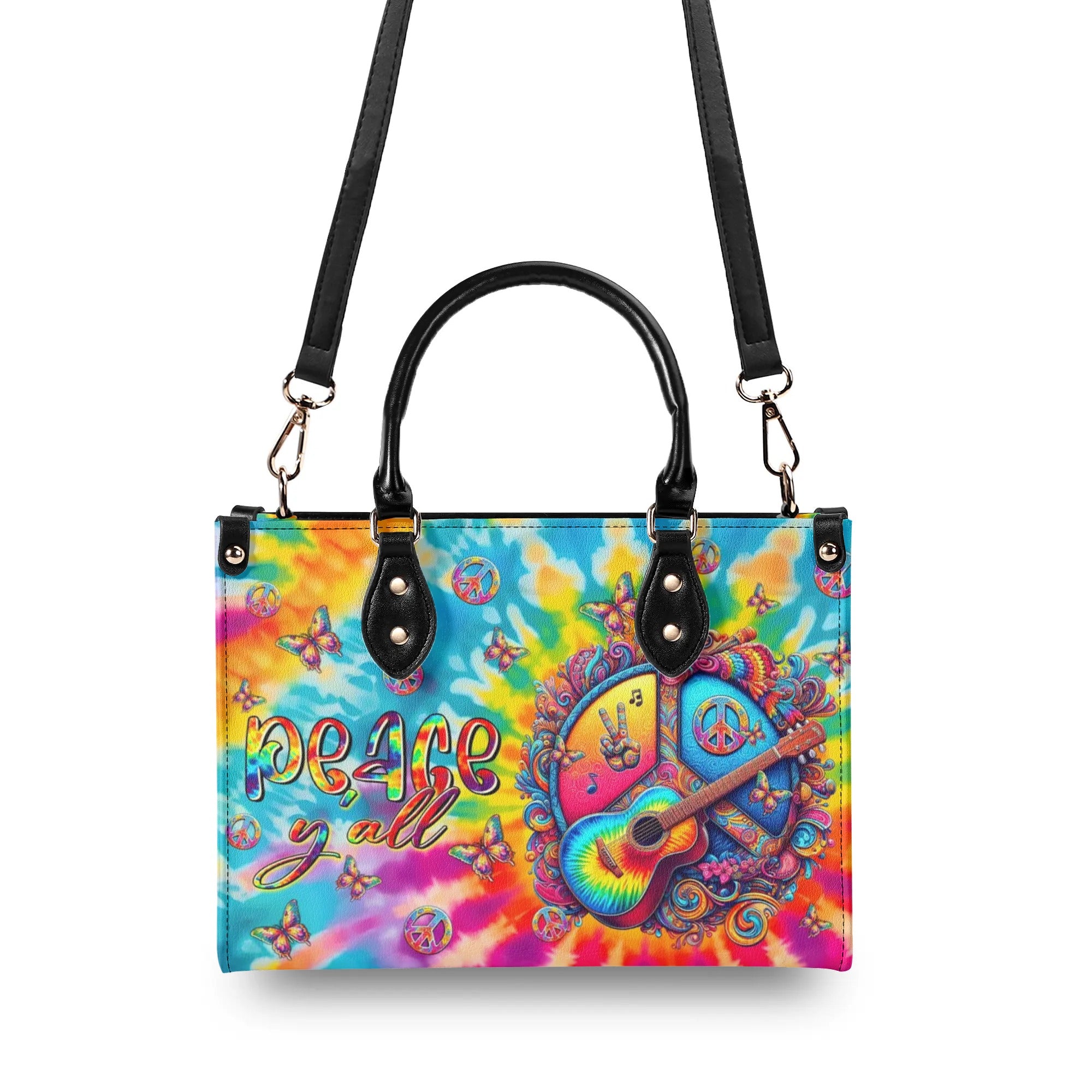 PEACE Y' ALL TIE DYE LEATHER HANDBAG - TLTR0507245