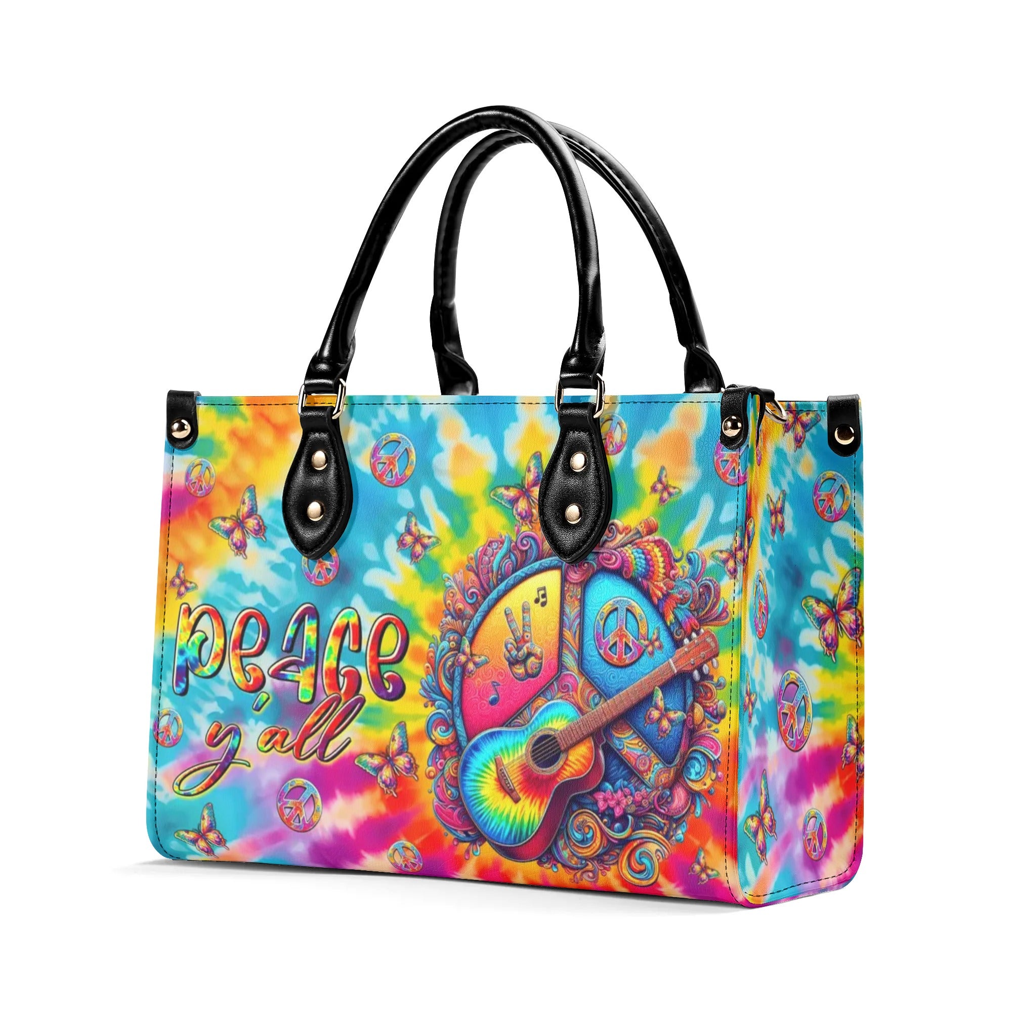 PEACE Y' ALL TIE DYE LEATHER HANDBAG - TLTR0507245