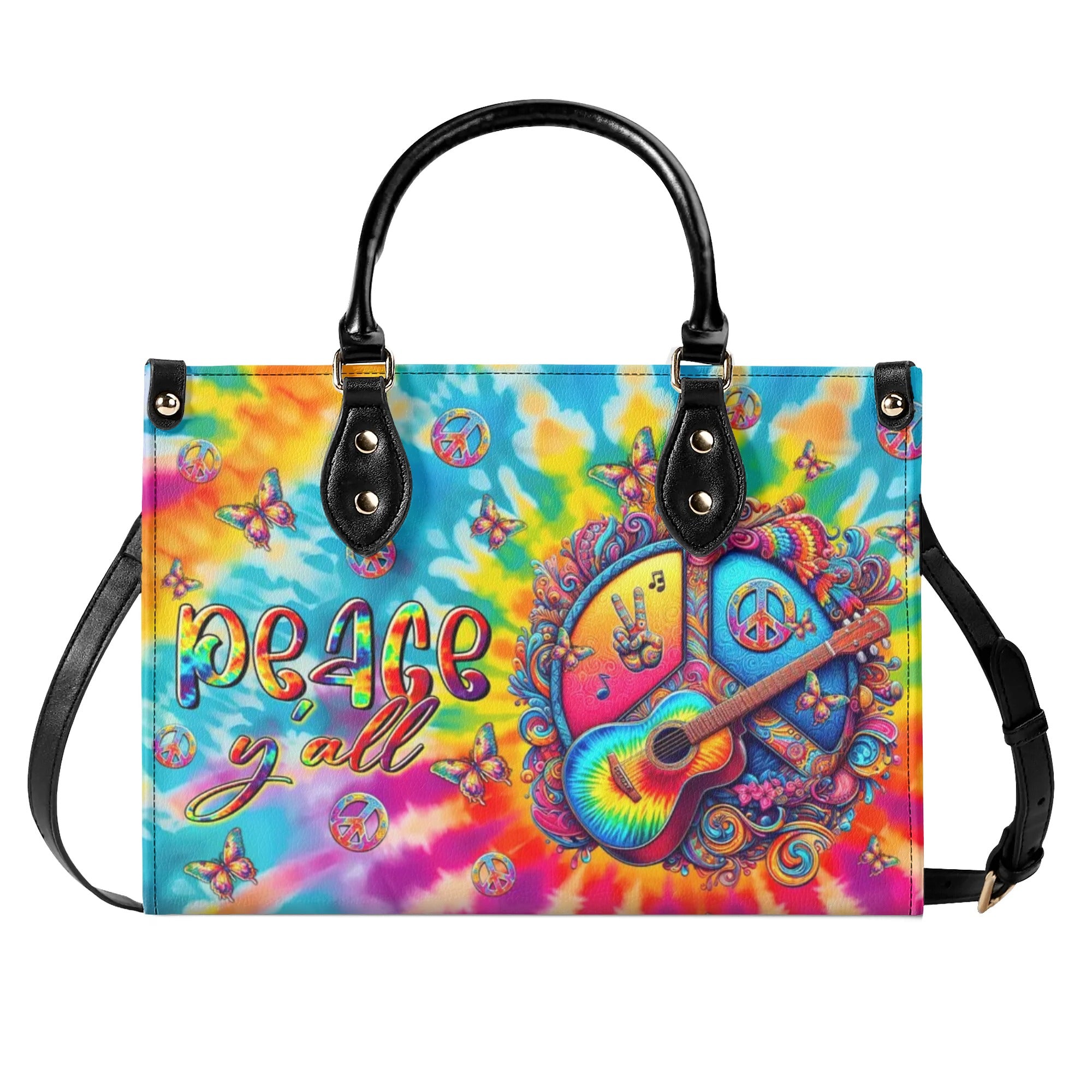 PEACE Y' ALL TIE DYE LEATHER HANDBAG - TLTR0507245