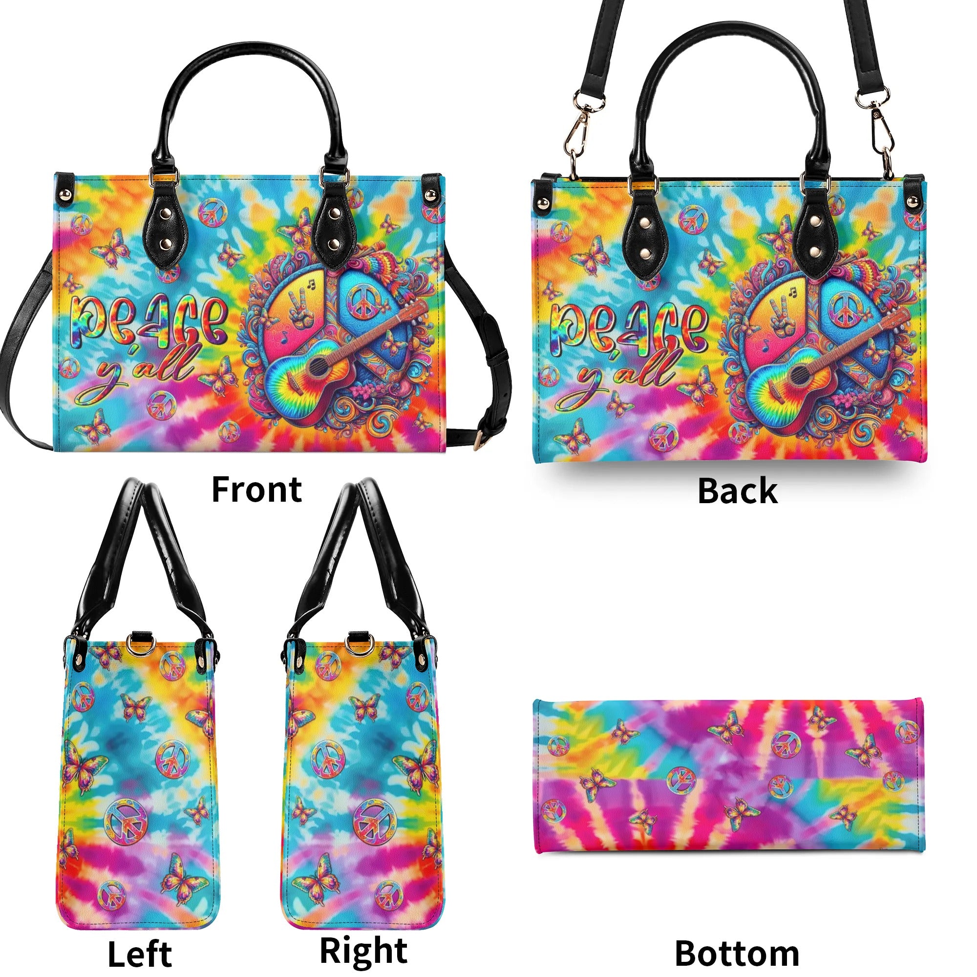 PEACE Y' ALL TIE DYE LEATHER HANDBAG - TLTR0507245