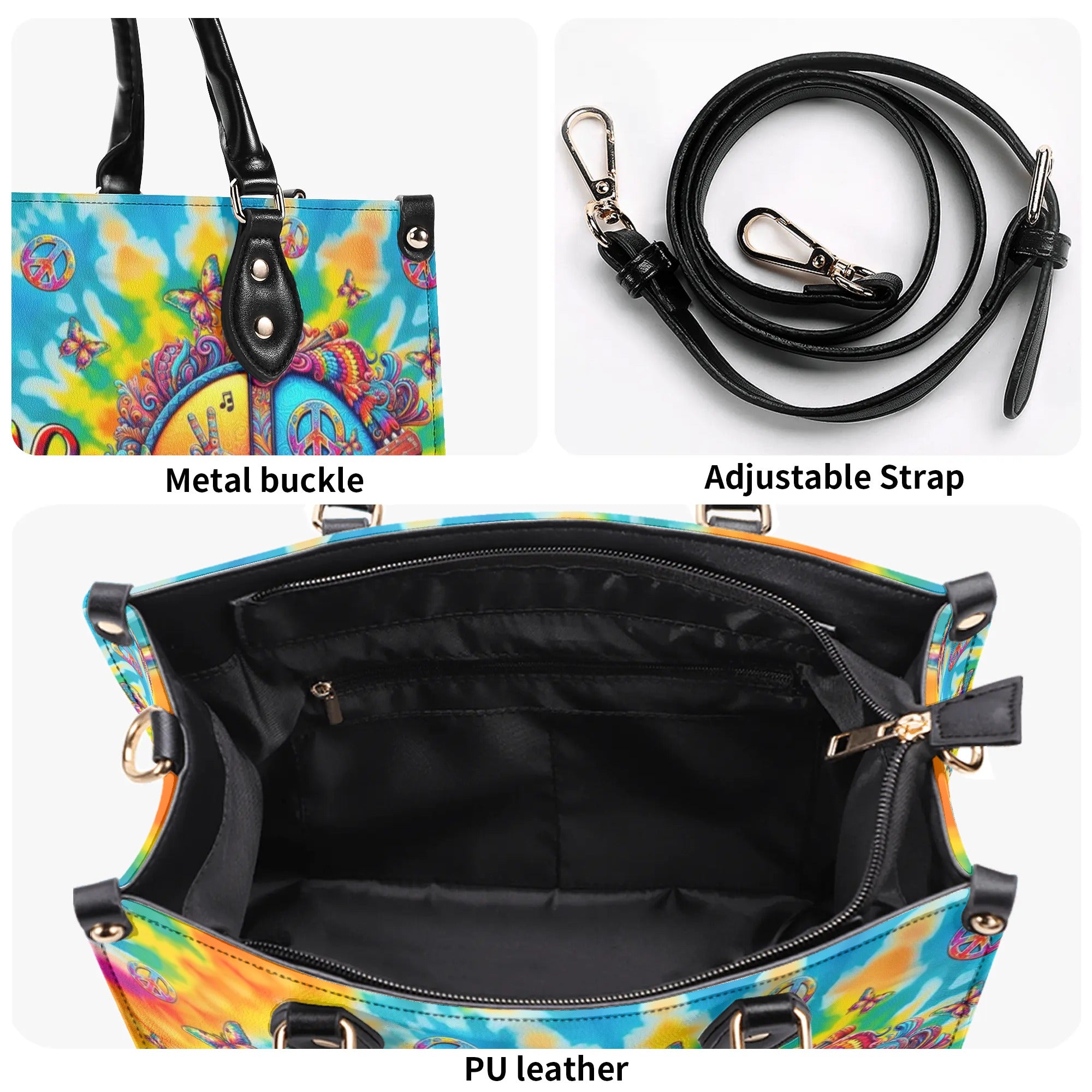 PEACE Y' ALL TIE DYE LEATHER HANDBAG - TLTR0507245