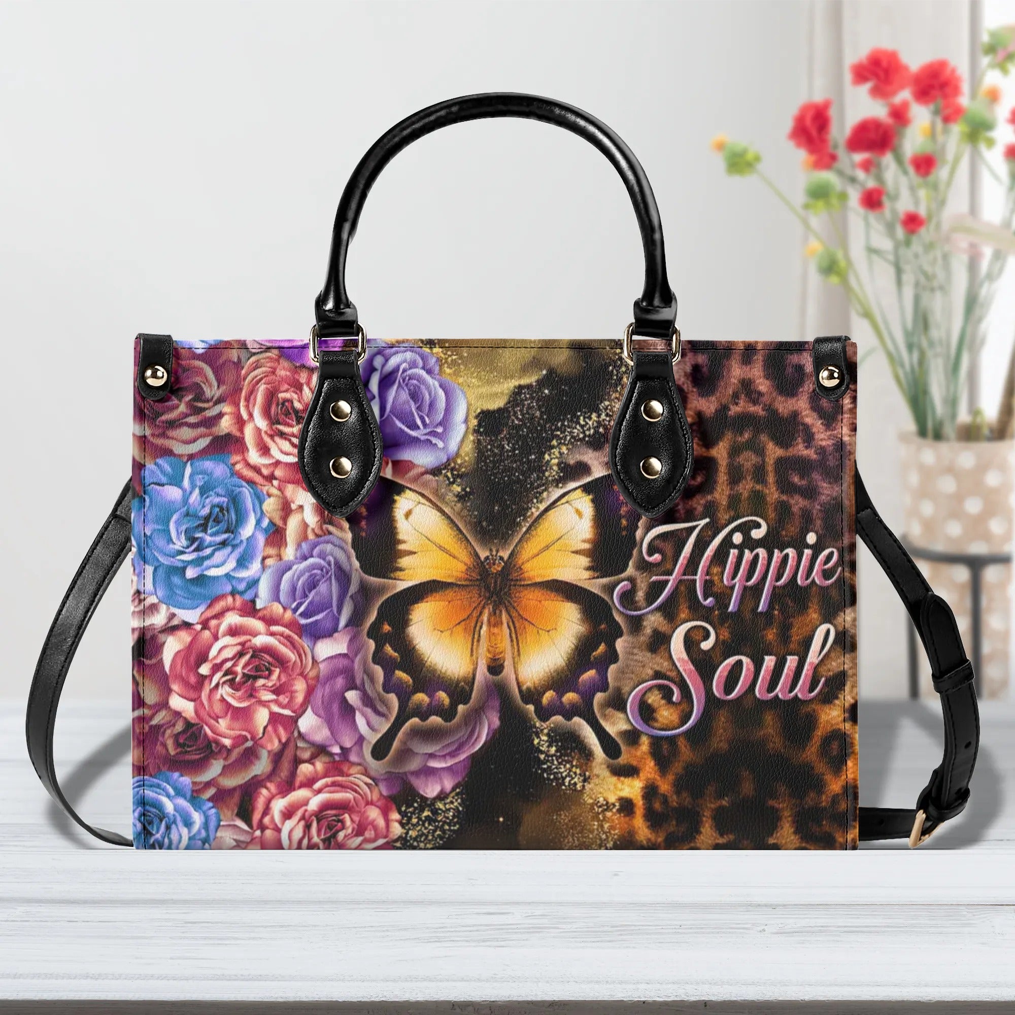 HIPPIE SOUL BUTTERFLY LEATHER HANDBAG - TLTW2008243