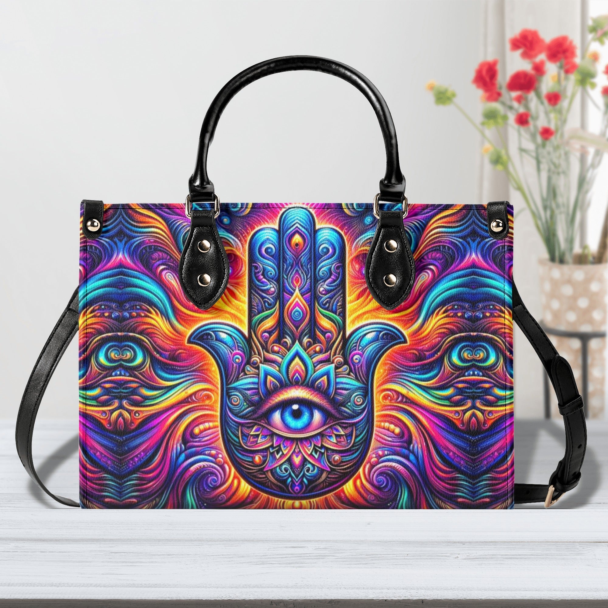 MYSTICAL MANDALA LEATHER HANDBAG - YHHN0412245