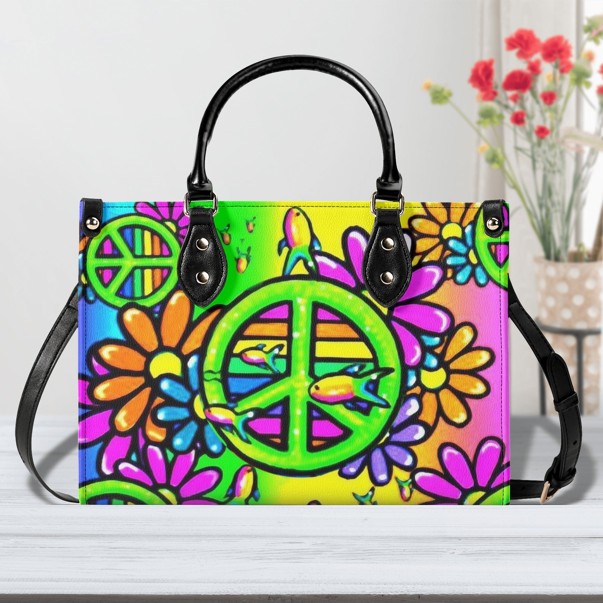 COLORFUL PEACE LEATHER HANDBAG - YHLT1712244