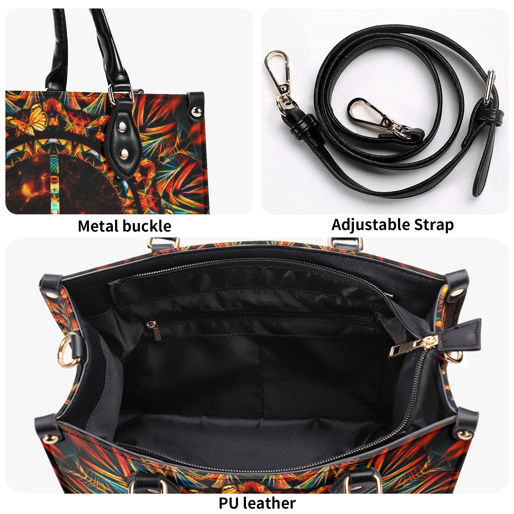 PSYCHEDELIC PEACE LEATHER HANDBAG - YHLT1403254