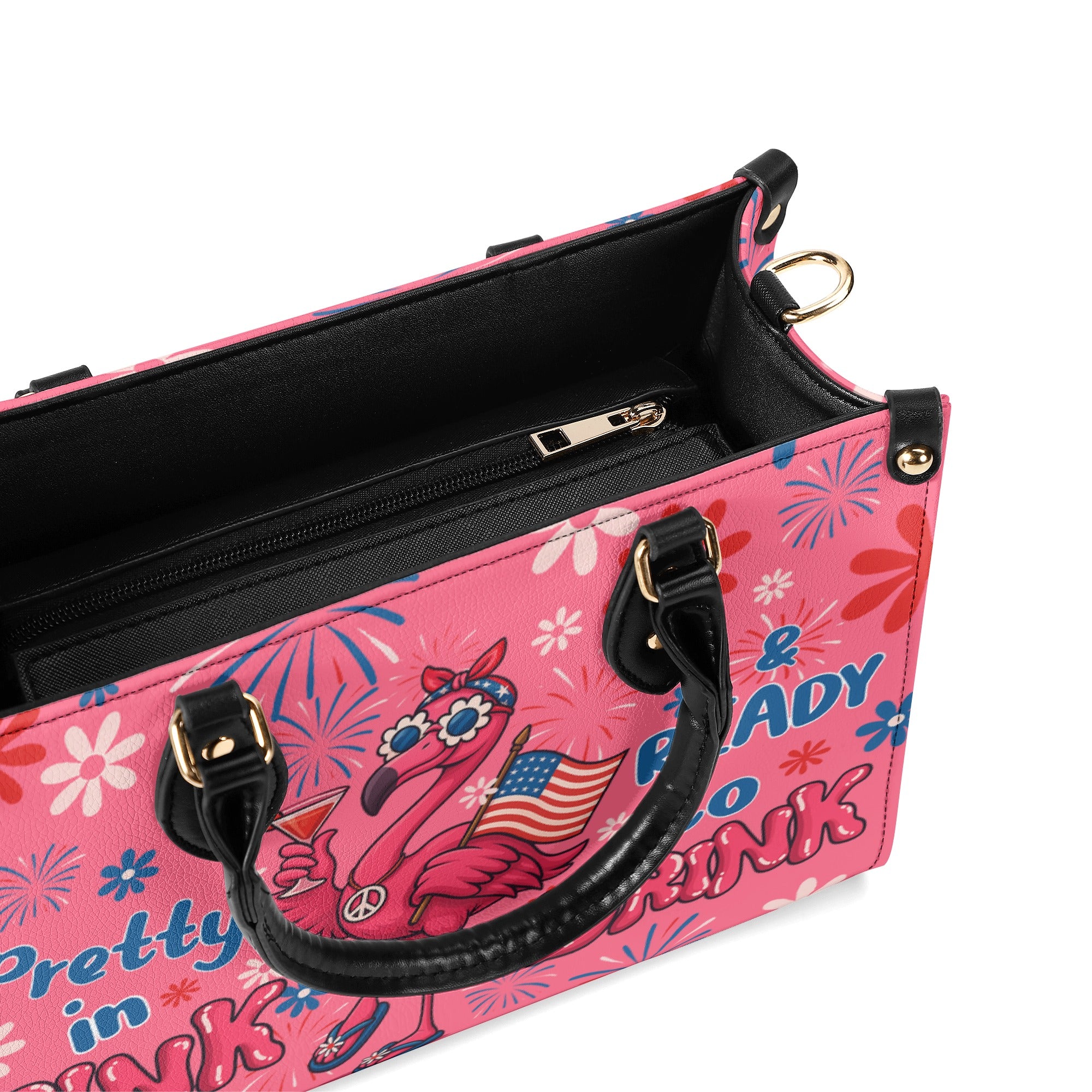 PRETTY IN PINK FLAMINGO LEATHER HANDBAG - TYQY1305259