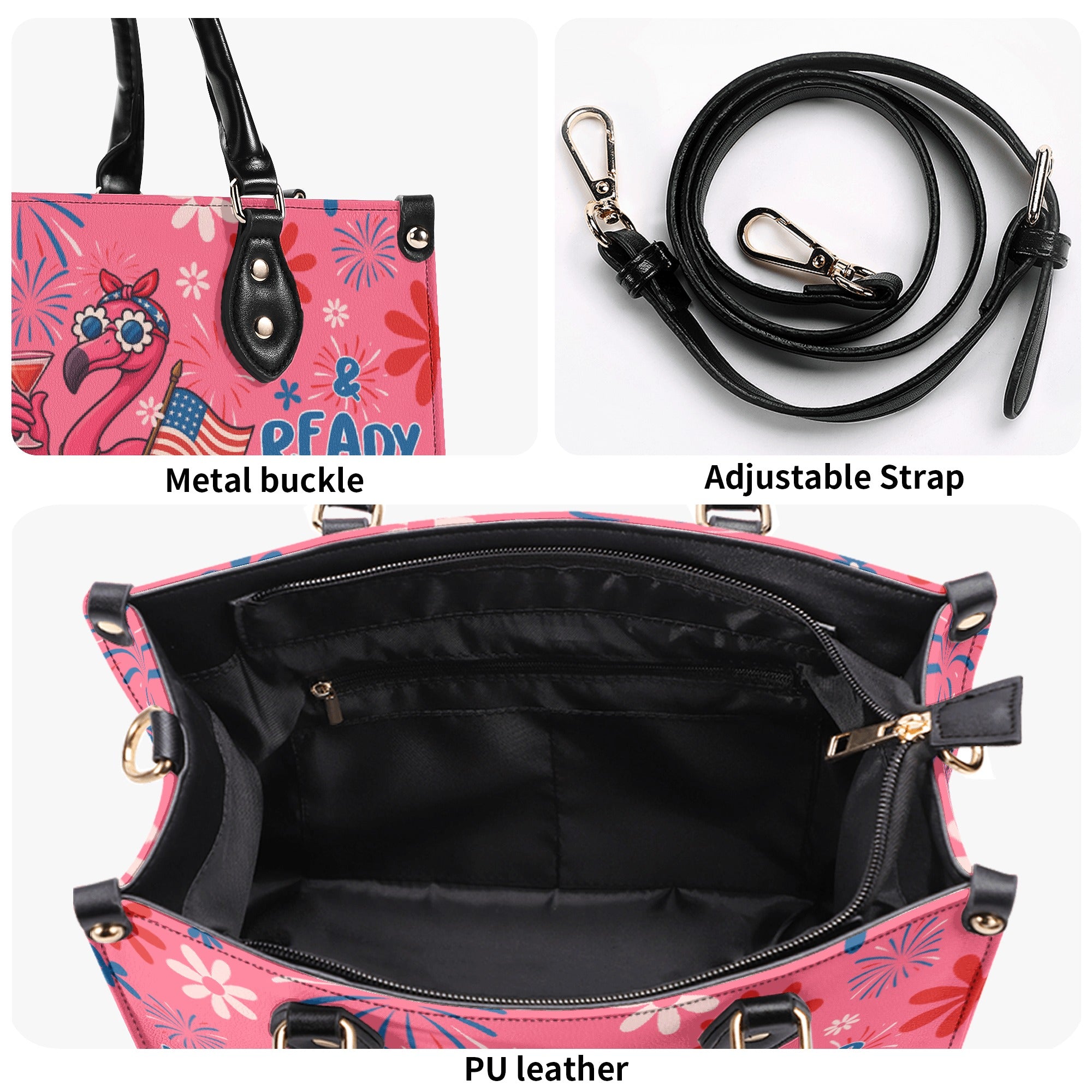 PRETTY IN PINK FLAMINGO LEATHER HANDBAG - TYQY1305259