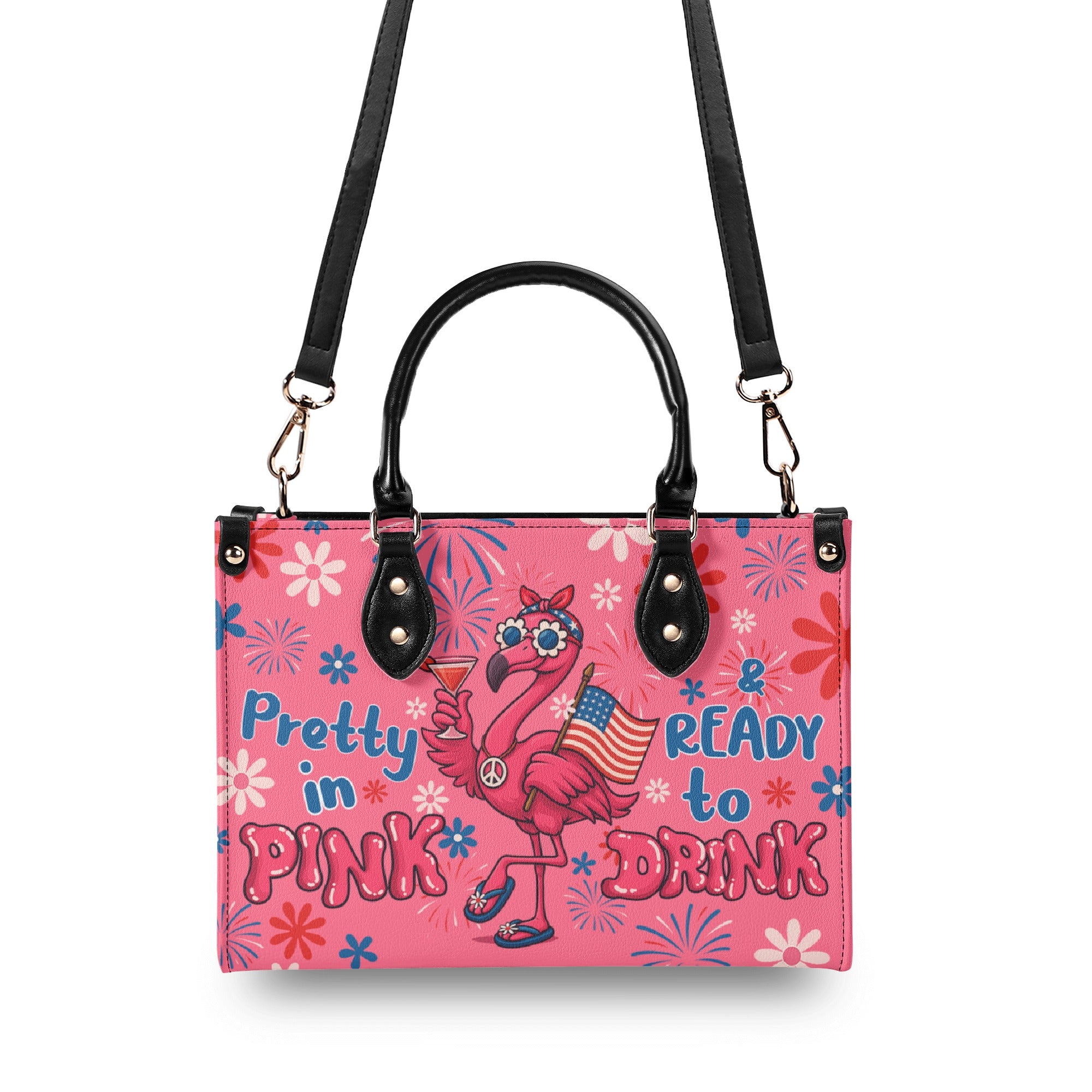 PRETTY IN PINK FLAMINGO LEATHER HANDBAG - TYQY1305259