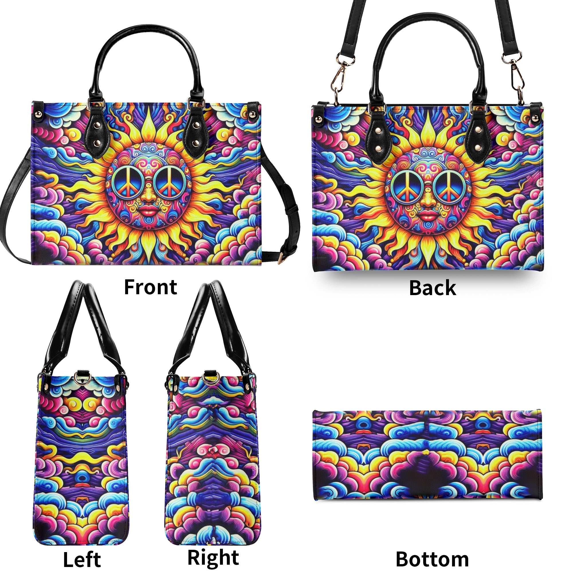 COLORFUL HIPPIE SUN LEATHER HANDBAG - YHHN1803254