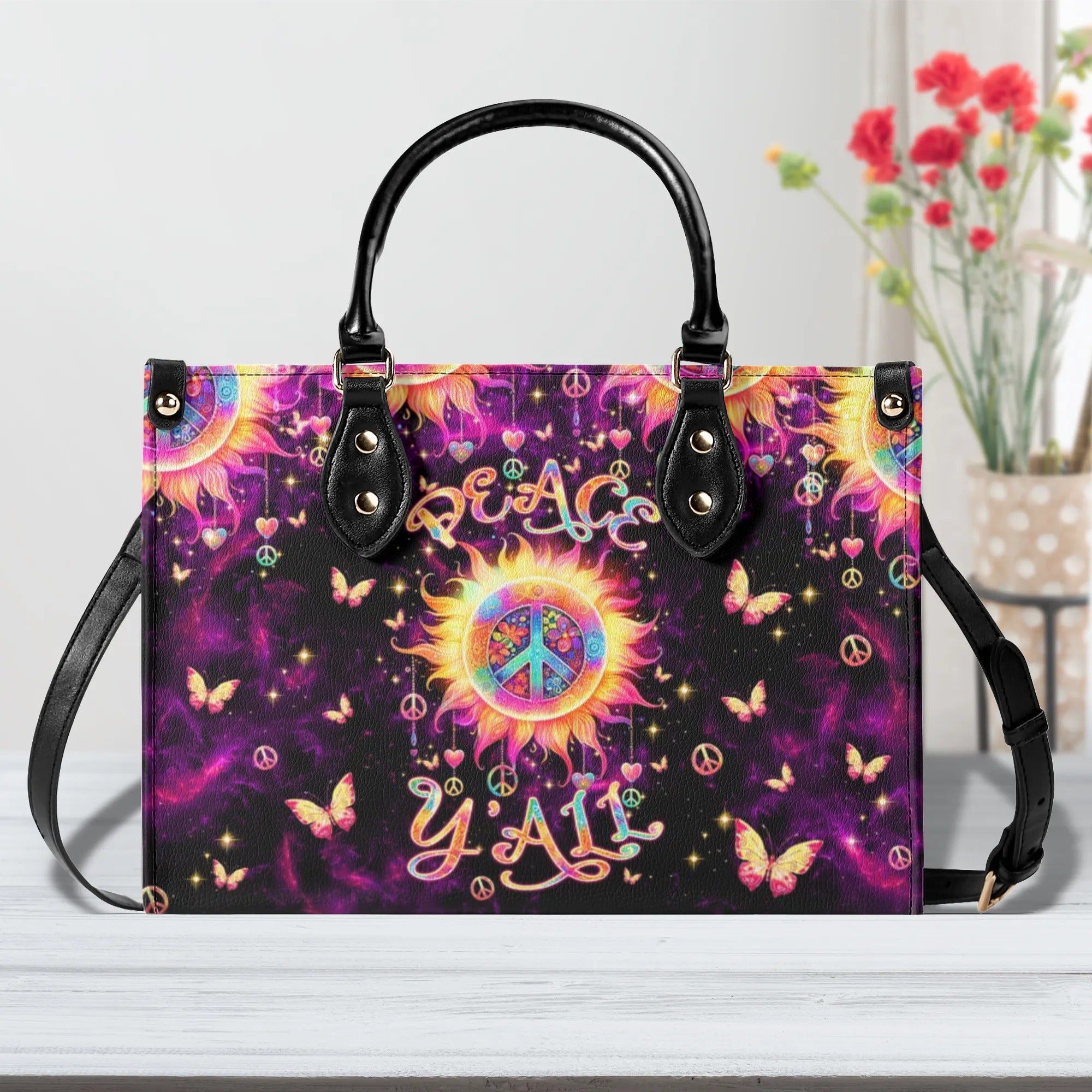 PEACE Y'ALL SUN LEATHER HANDBAG - TLTW0710245