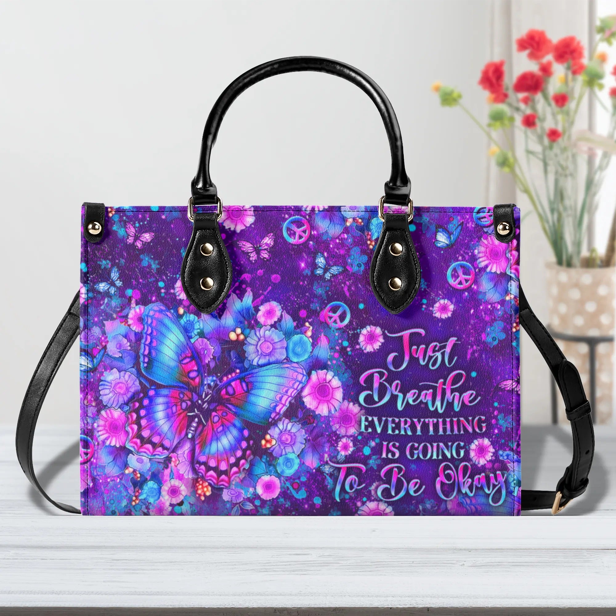 JUST BREATHE BUTTERFLY LEATHER HANDBAG - YHLT1510242