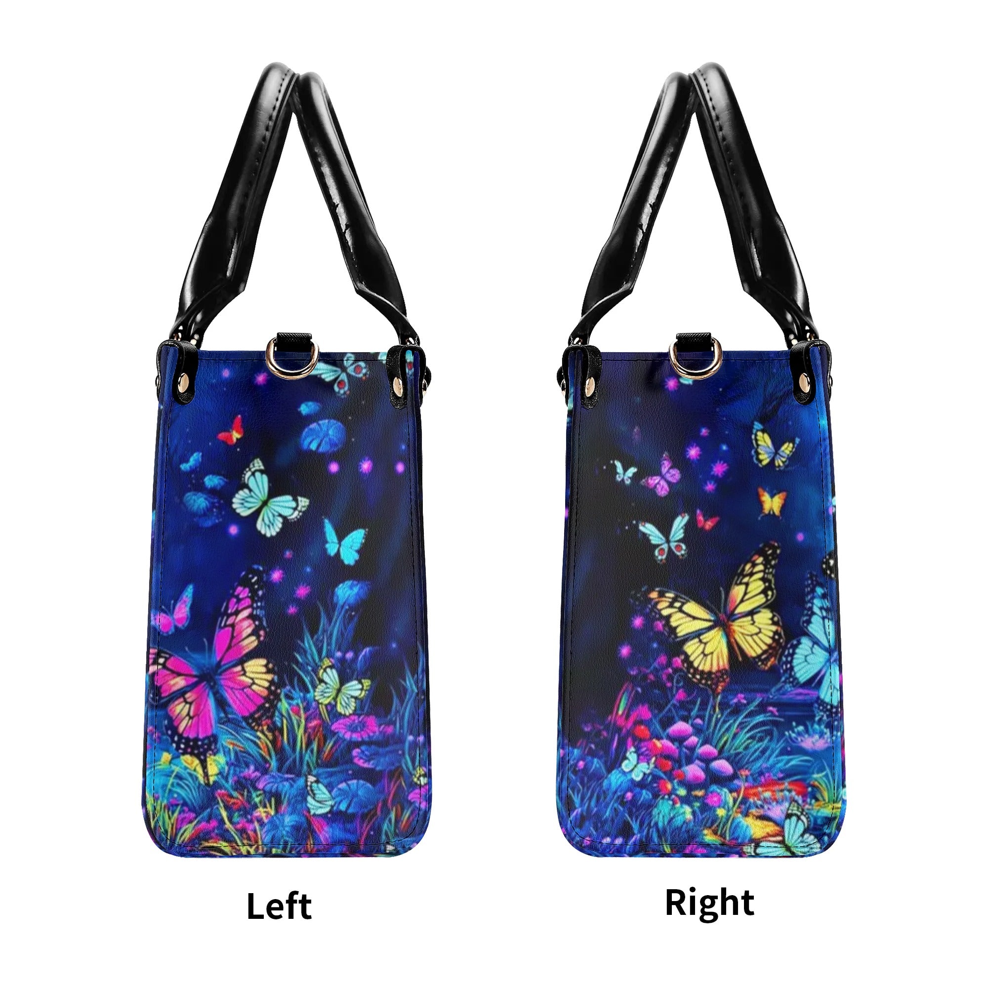 GLOWING BUTTERFLY POND LEATHER HANDBAG - YHHN2708241