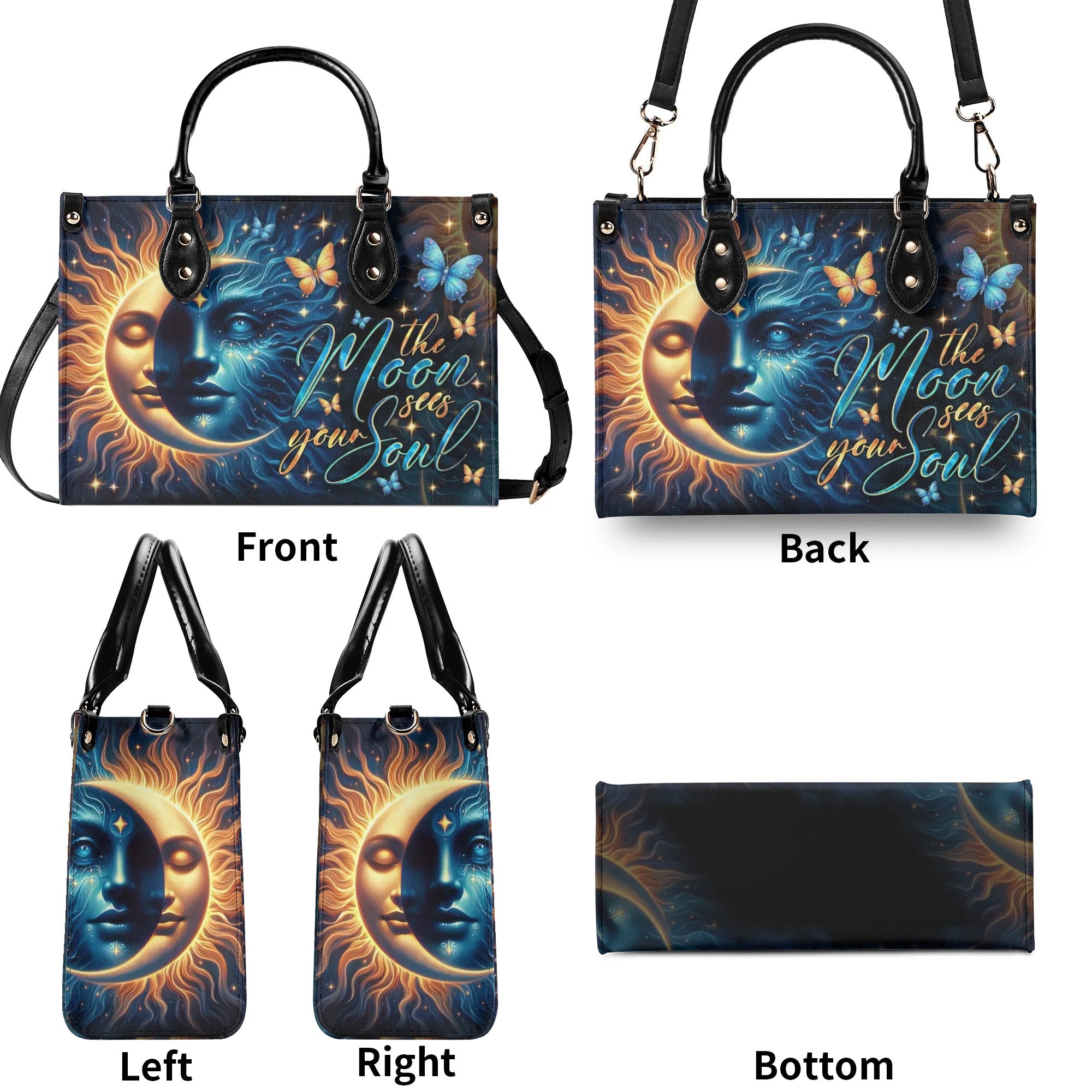 THE MOON SEES YOUR SOUL LEATHER HANDBAG - TLNO2706244