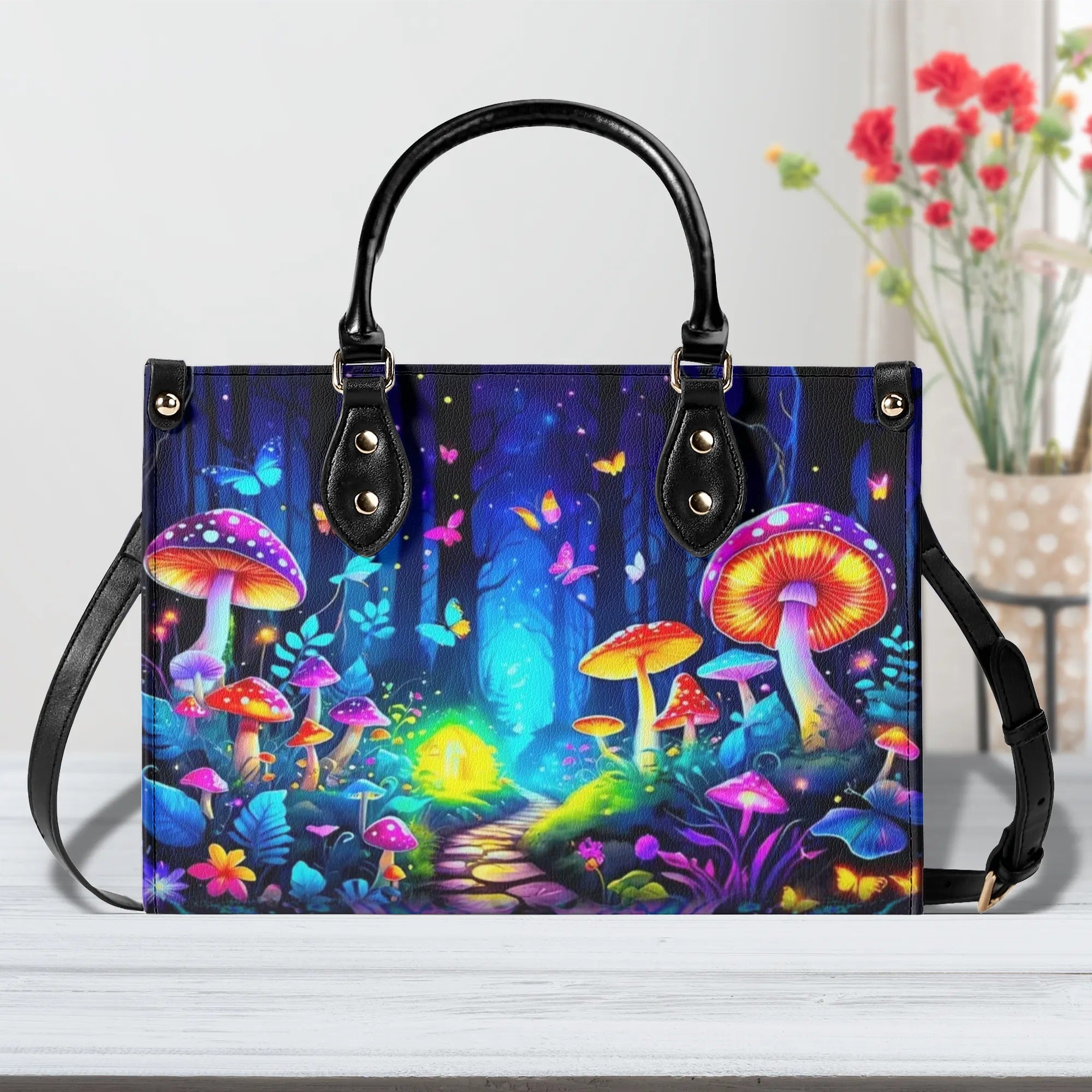 HIPPIE MUSHROOM LEATHER HANDBAG - YHHG2608242