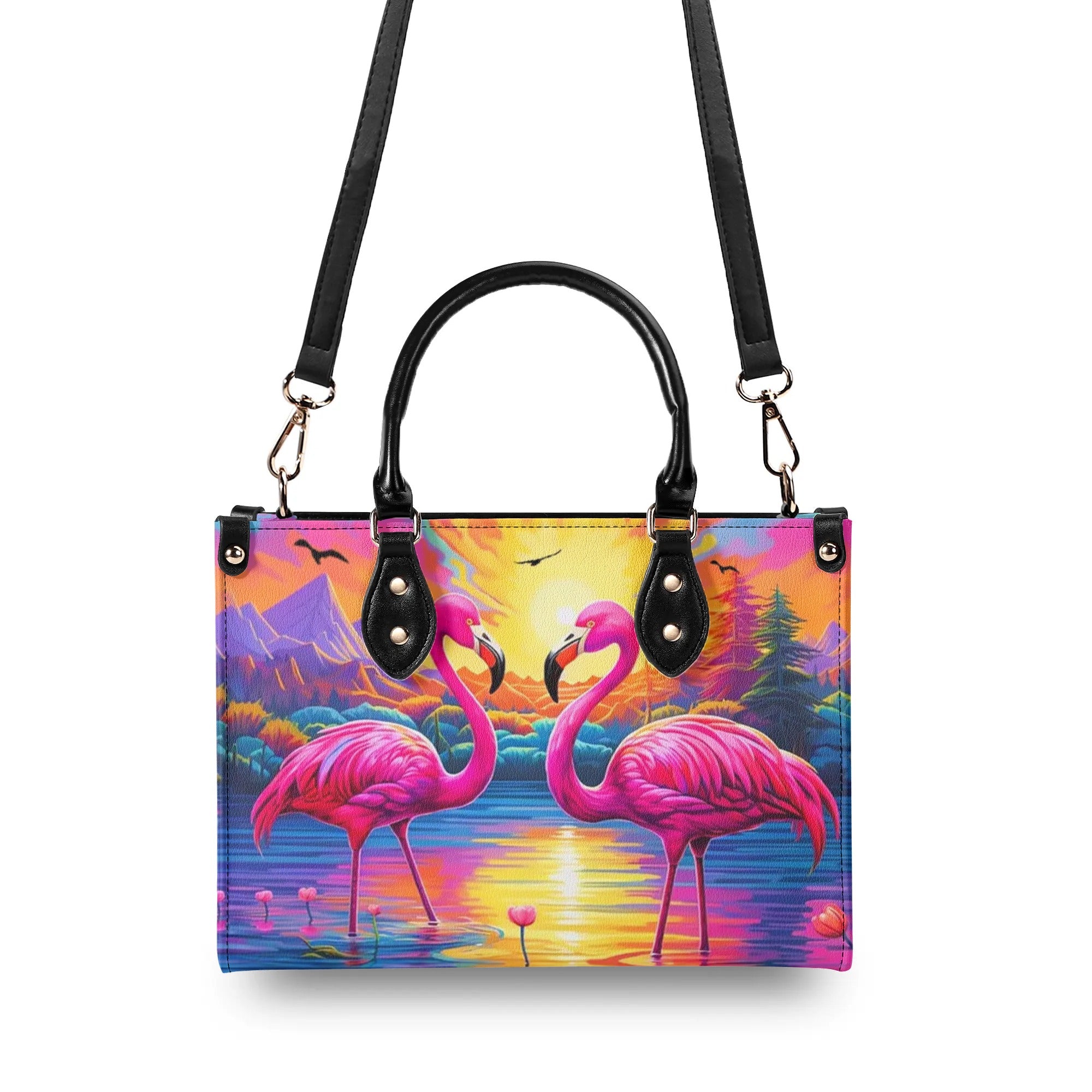 STAND TALL BE FABULOUS FLAMINGO LEATHER HANDBAG - YHHN1007242