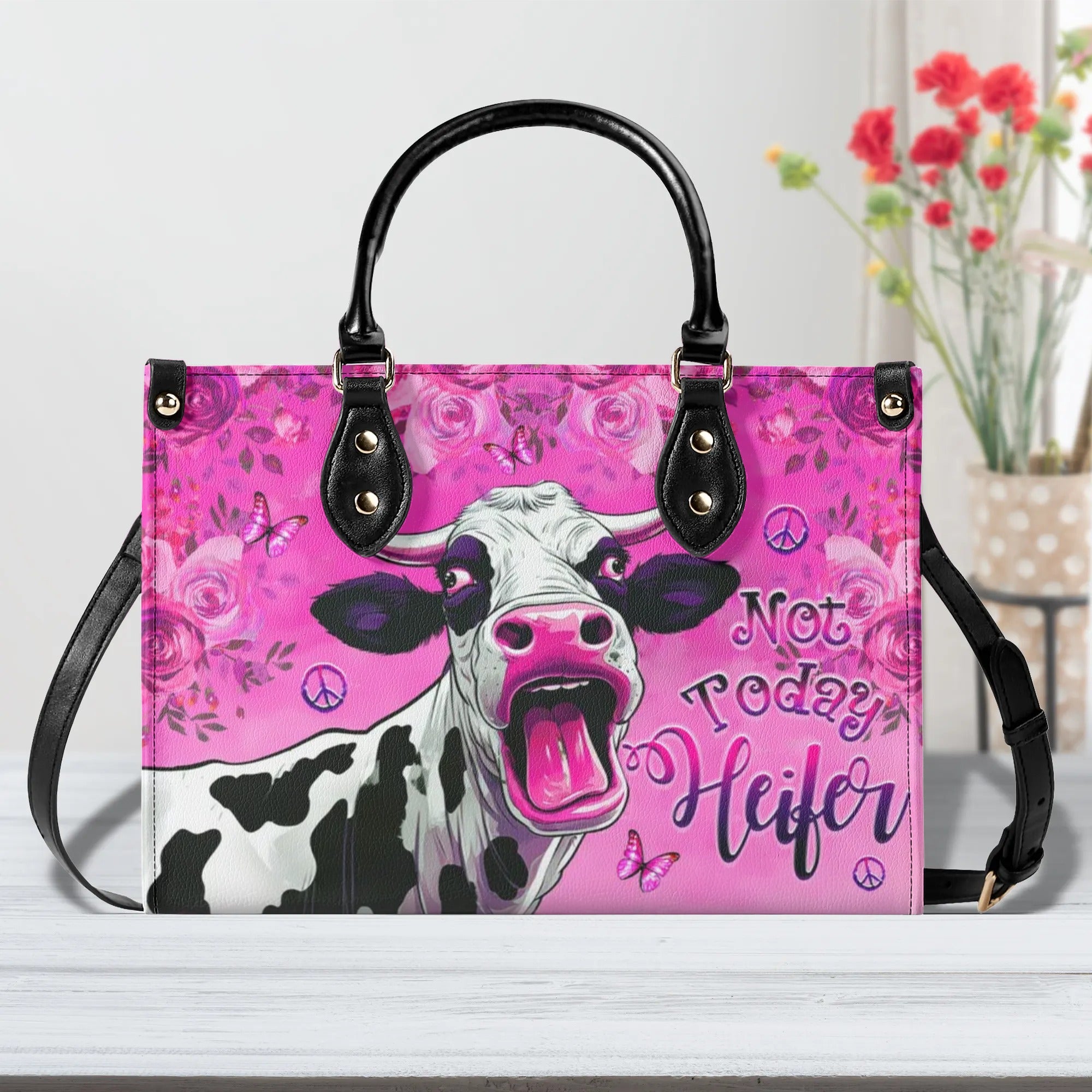 NOT TODAY HEIFER LEATHER HANDBAG - YHHG1507241