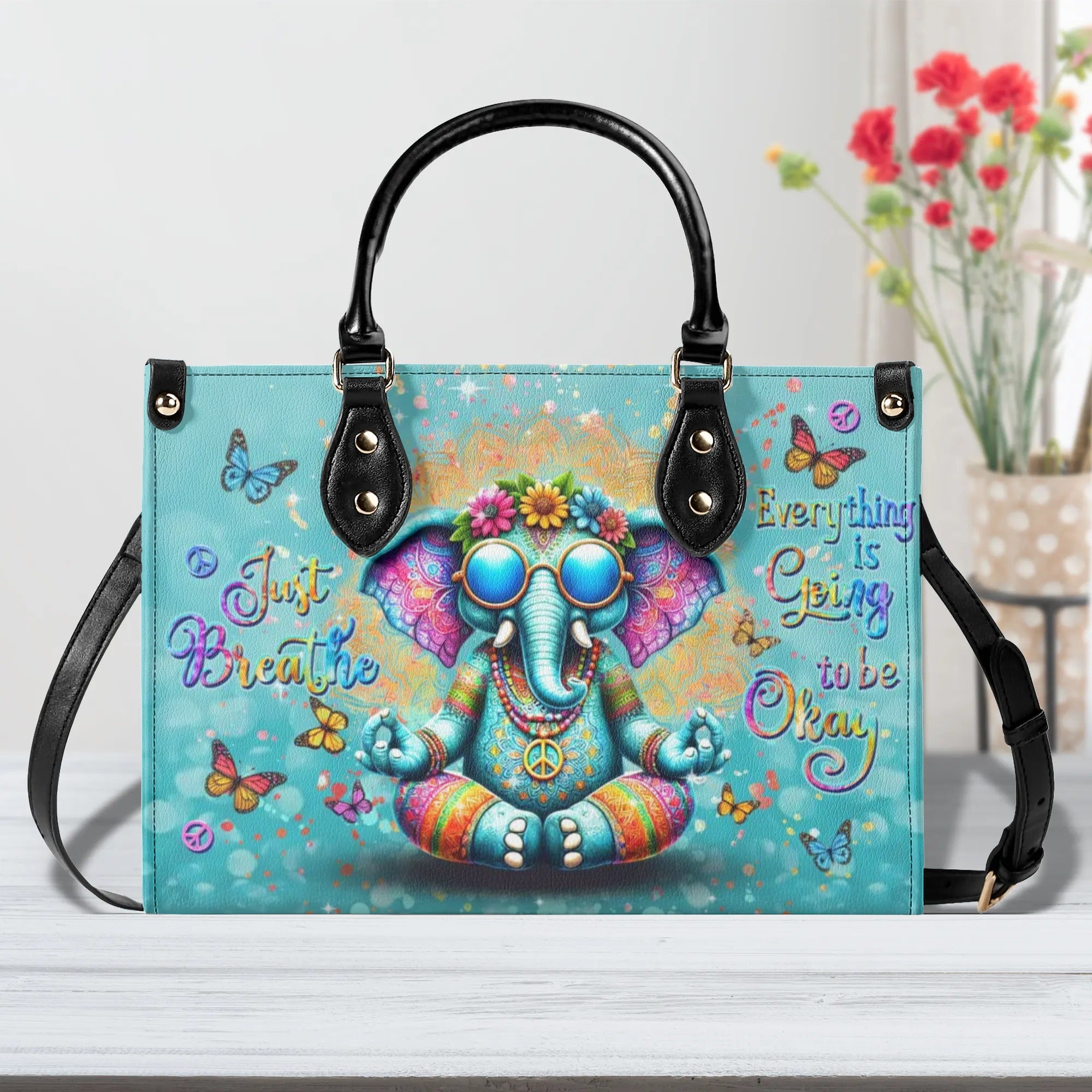 JUST BREATHE ELEPHANT LEATHER HANDBAG - YHDU0208241