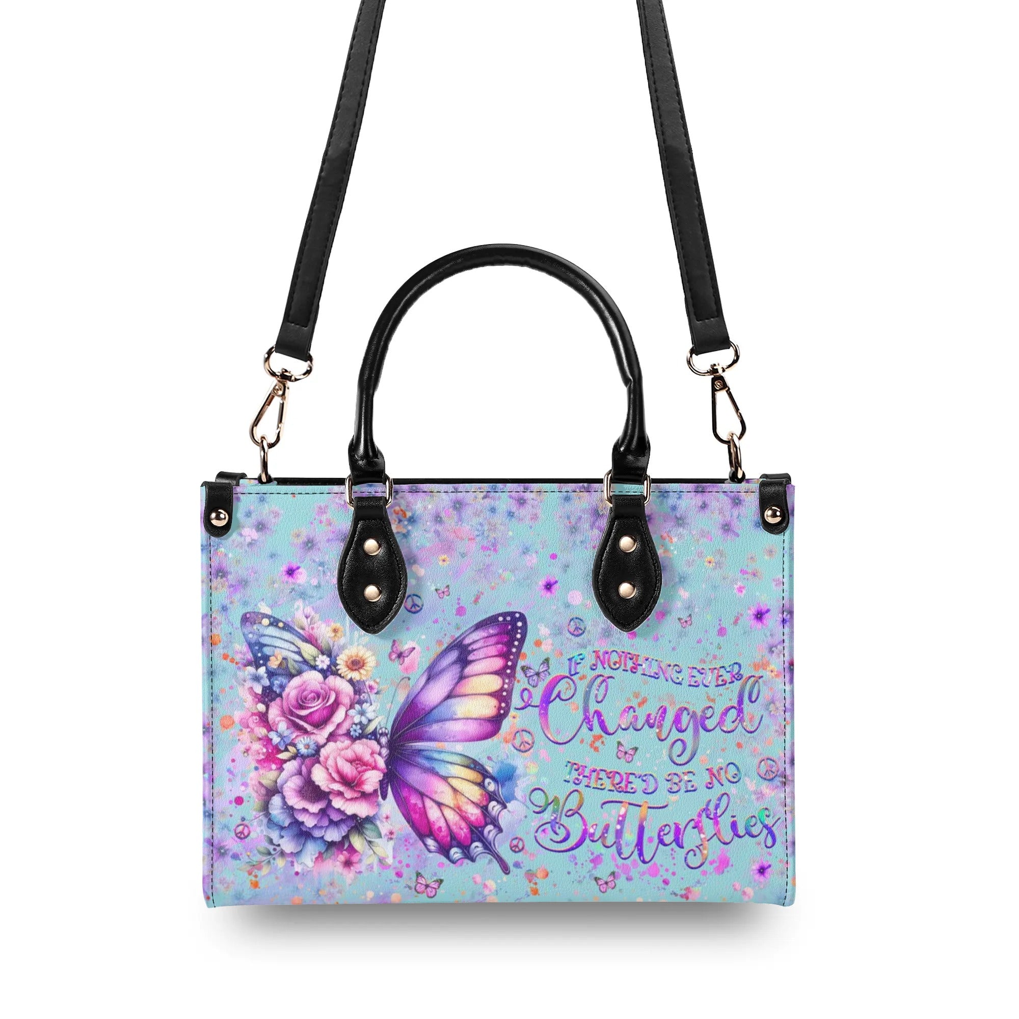 IF NOTHING EVER CHANGED BUTTERFLY LEATHER HANDBAG - YHHG1607244