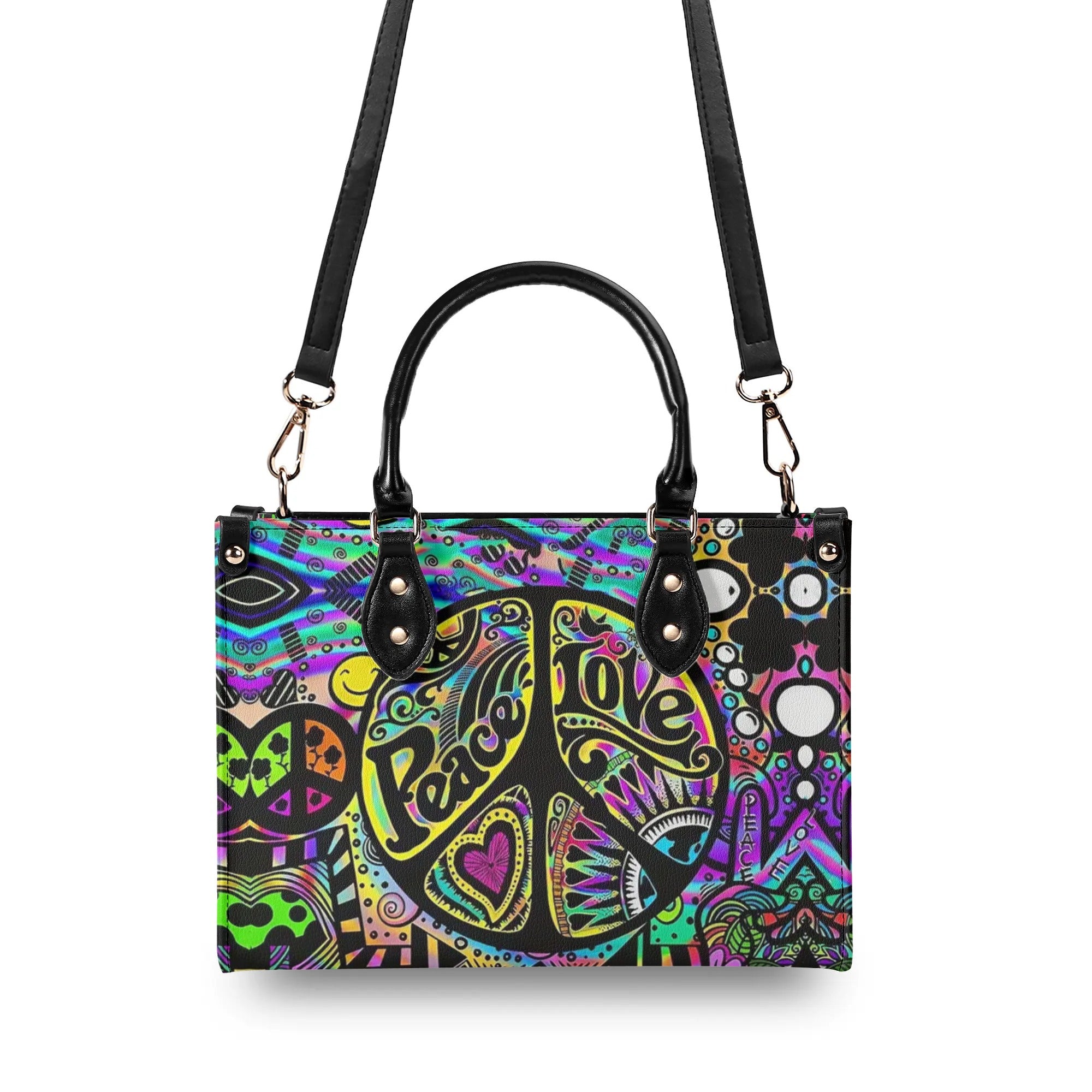 PEACE LOVE HIPPIE LEATHER HANDBAG - YHHG2808241