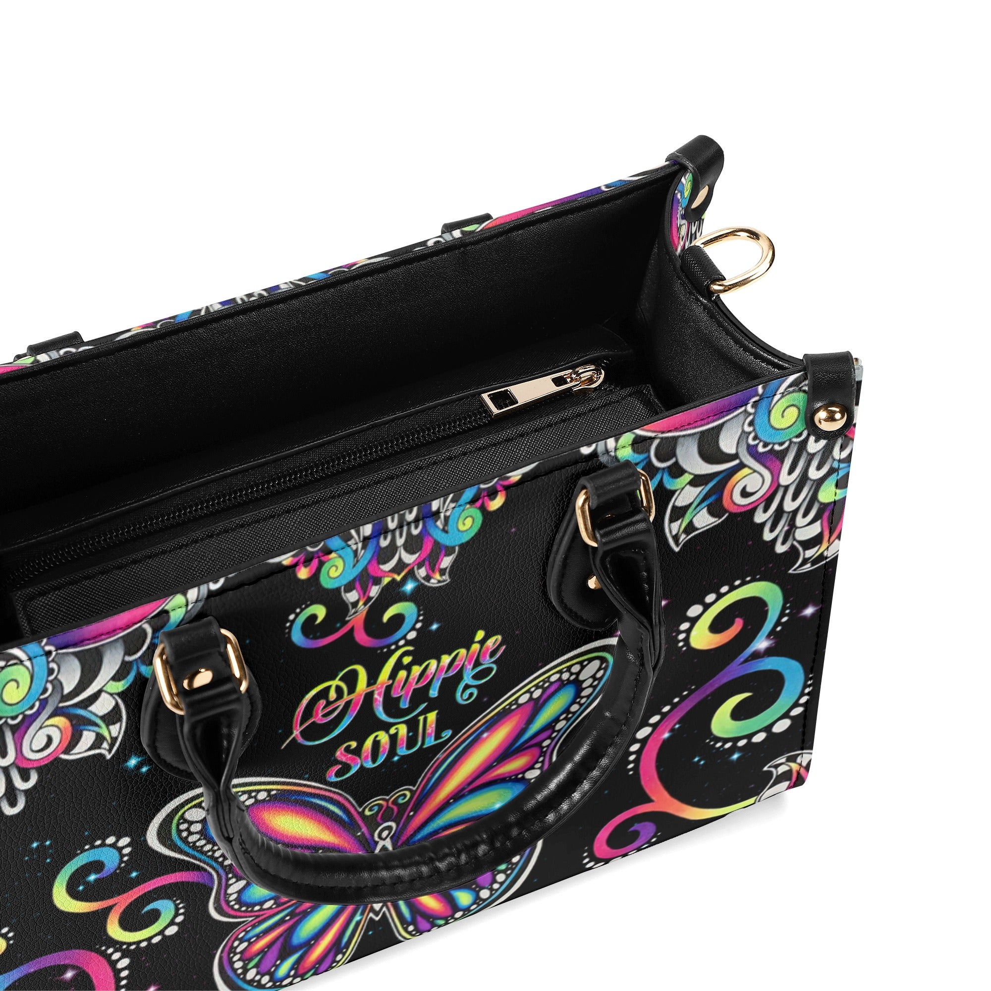 HIPPIE SOUL BUTTERFLY COLORFUL LEATHER HANDBAG - TLNT0411245