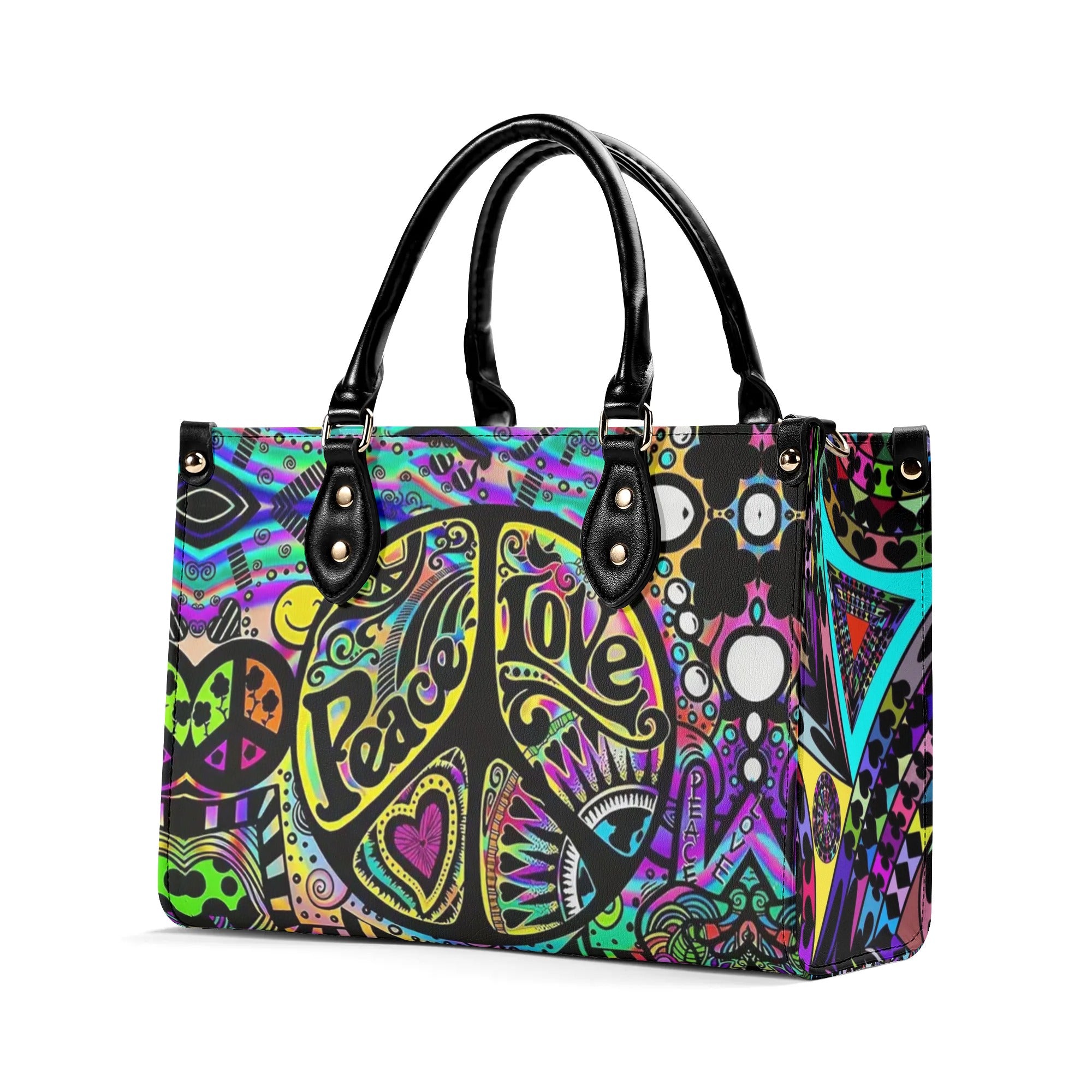 PEACE LOVE HIPPIE LEATHER HANDBAG - YHHG2808241