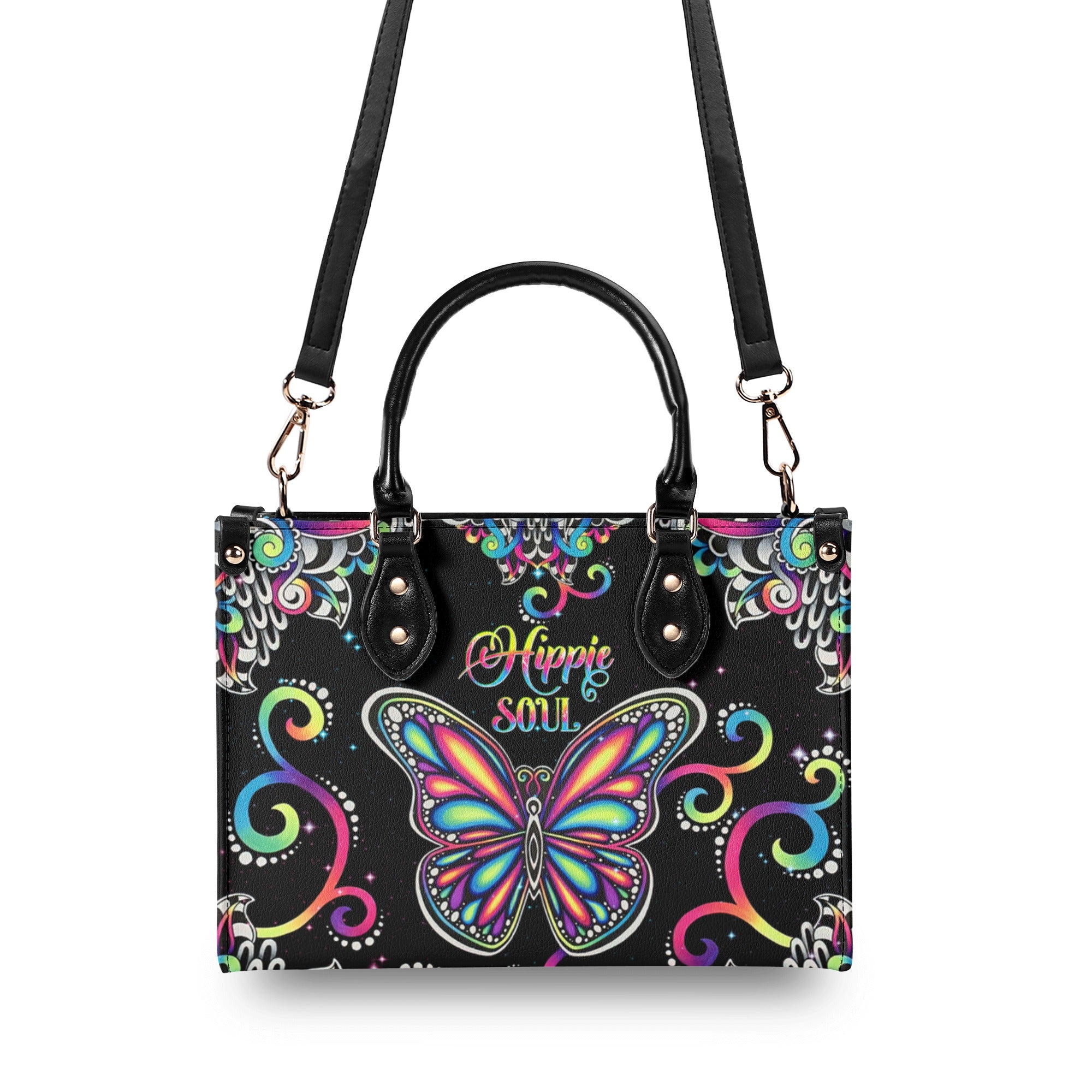 HIPPIE SOUL BUTTERFLY COLORFUL LEATHER HANDBAG - TLNT0411245