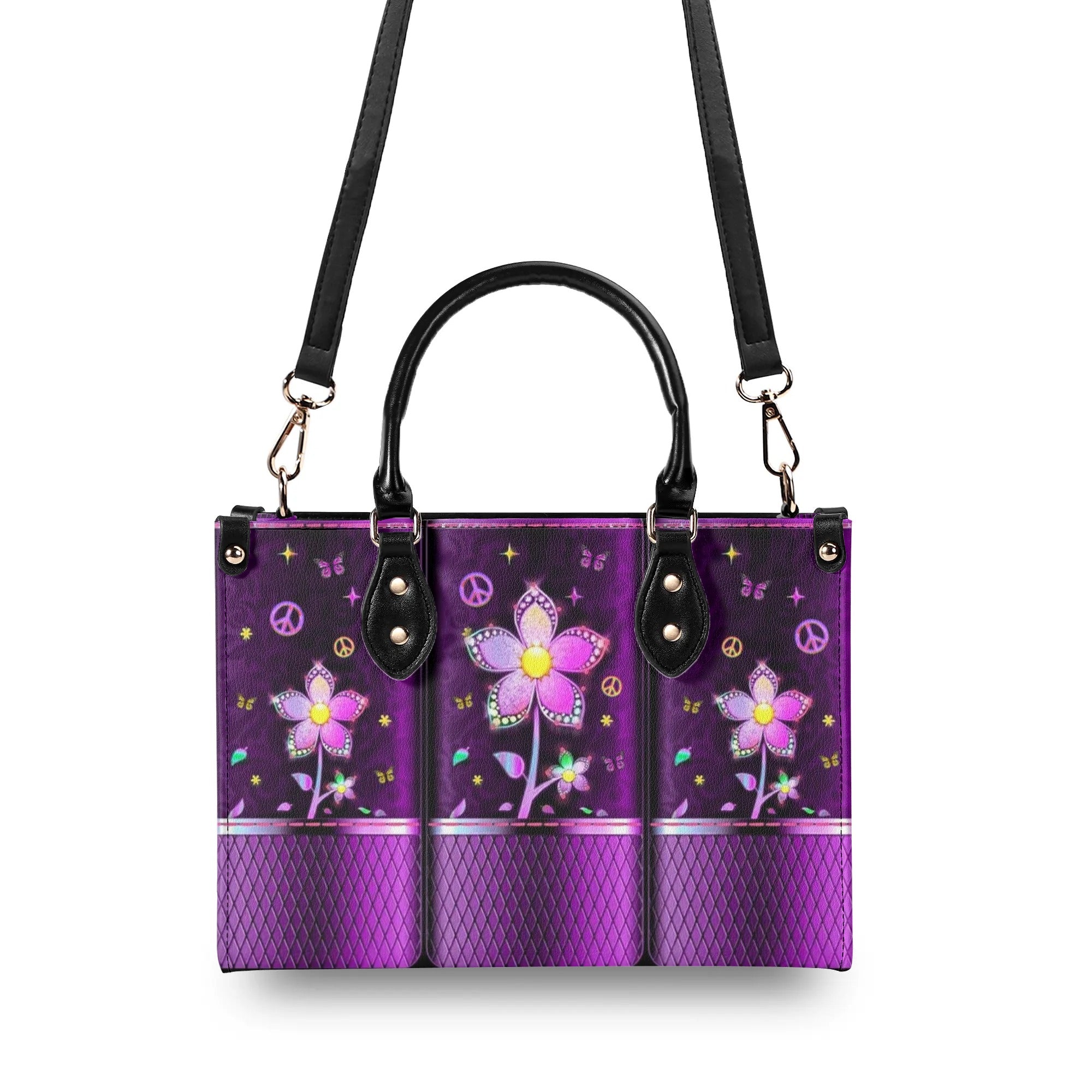 GLOWING FLOWER HIPPIE LEATHER HANDBAG - YHHG3107244