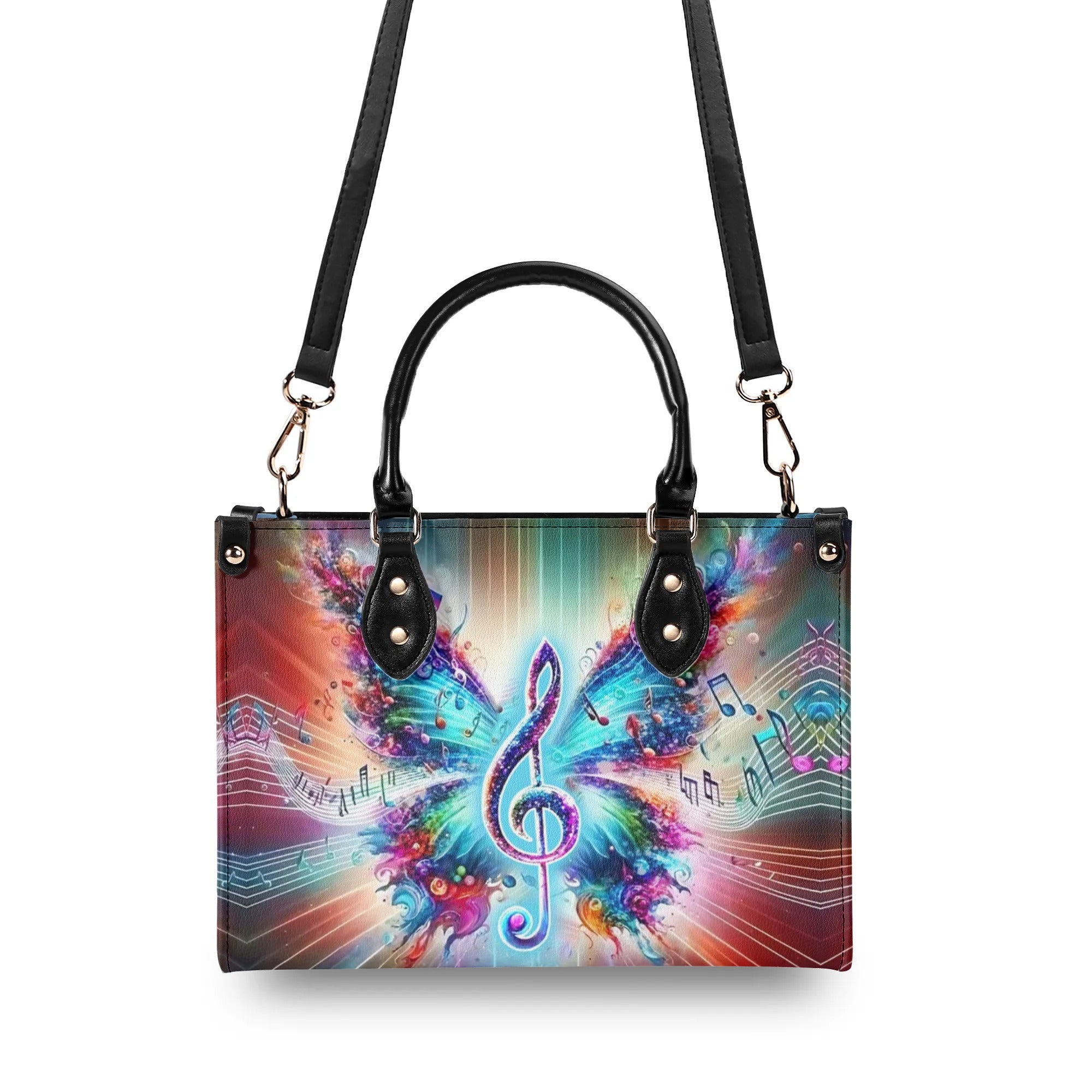 HIPPIE MUSIC BUTTERFLY LEATHER HANDBAG - YHDU0507244