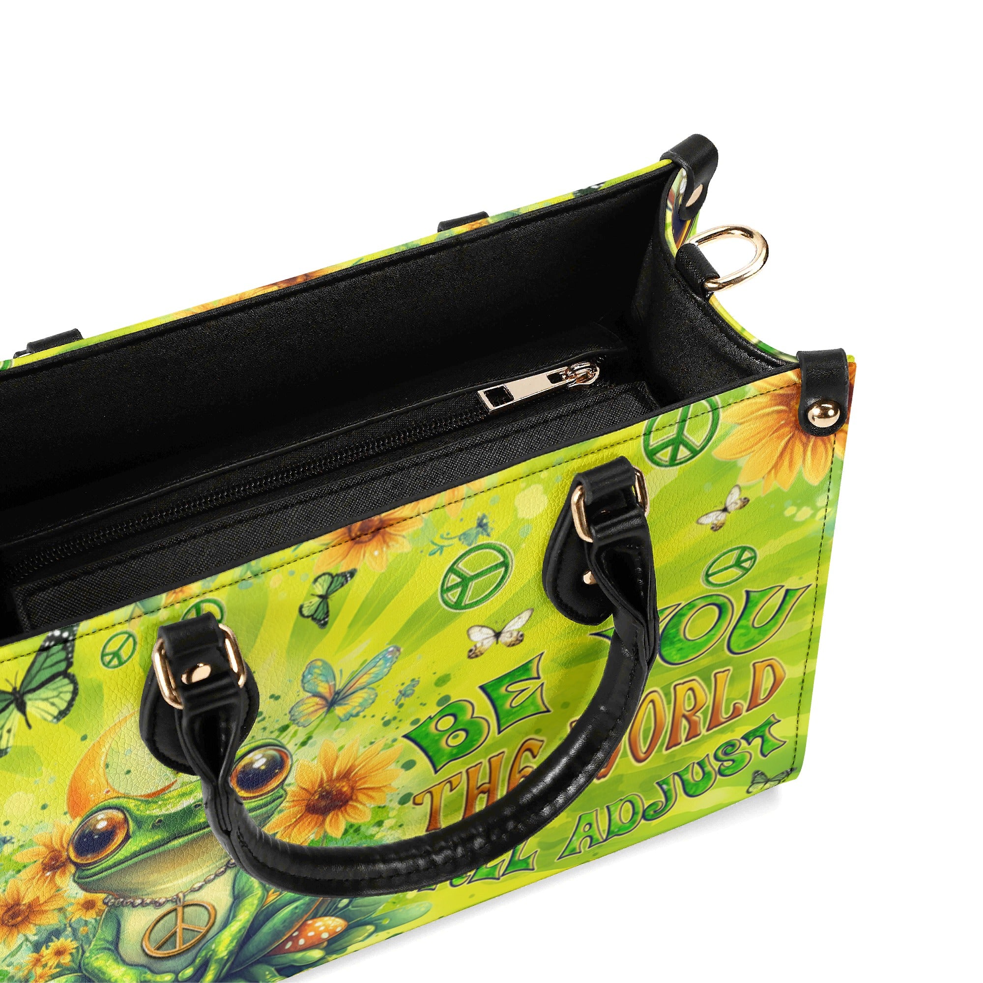 BE YOU THE WORLD WILL ADJUST FROG TIE DYE LEATHER HANDBAG - TYQY0401255