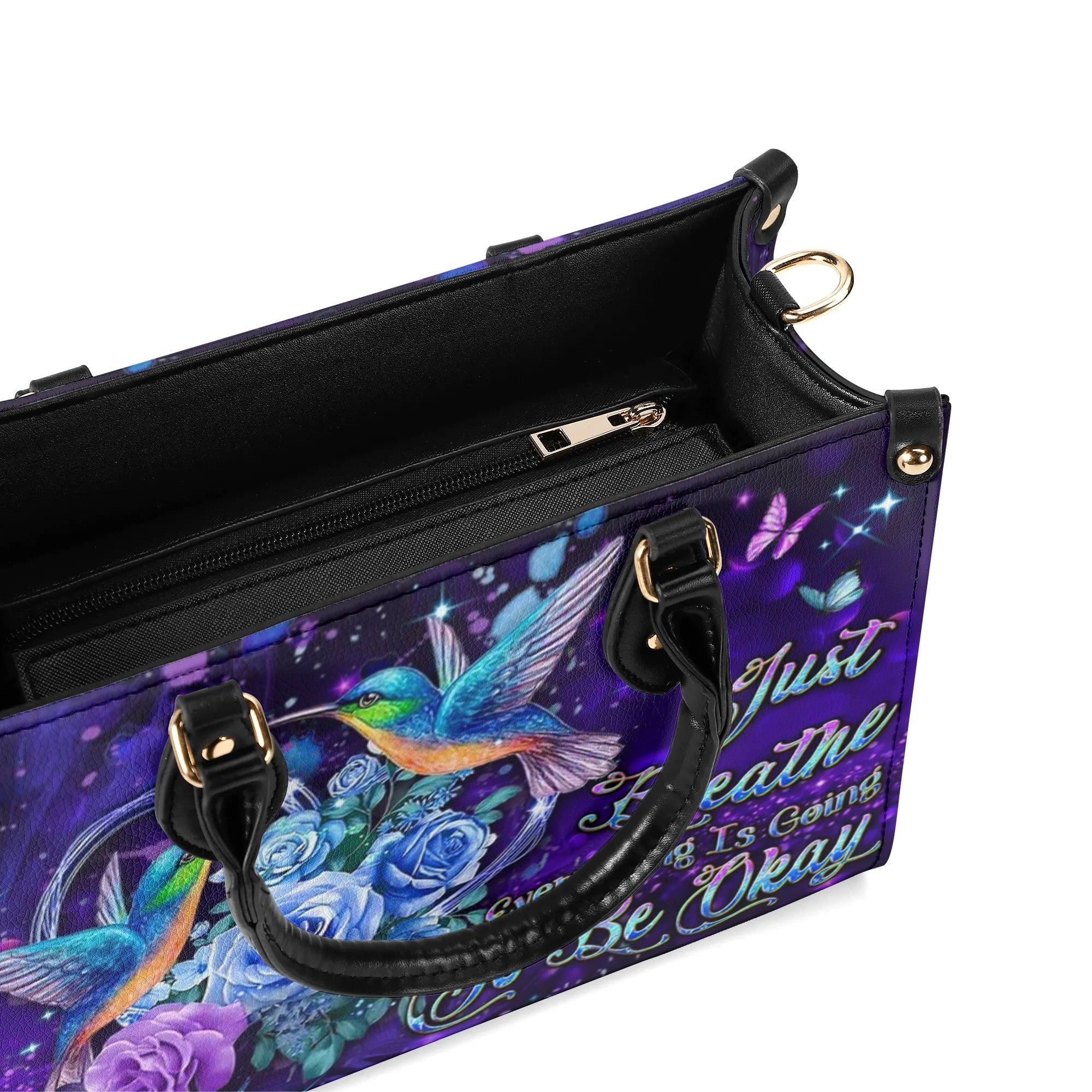 JUST BREATHE HUMMINGBIRD LEATHER HANDBAG - YHDU0210244