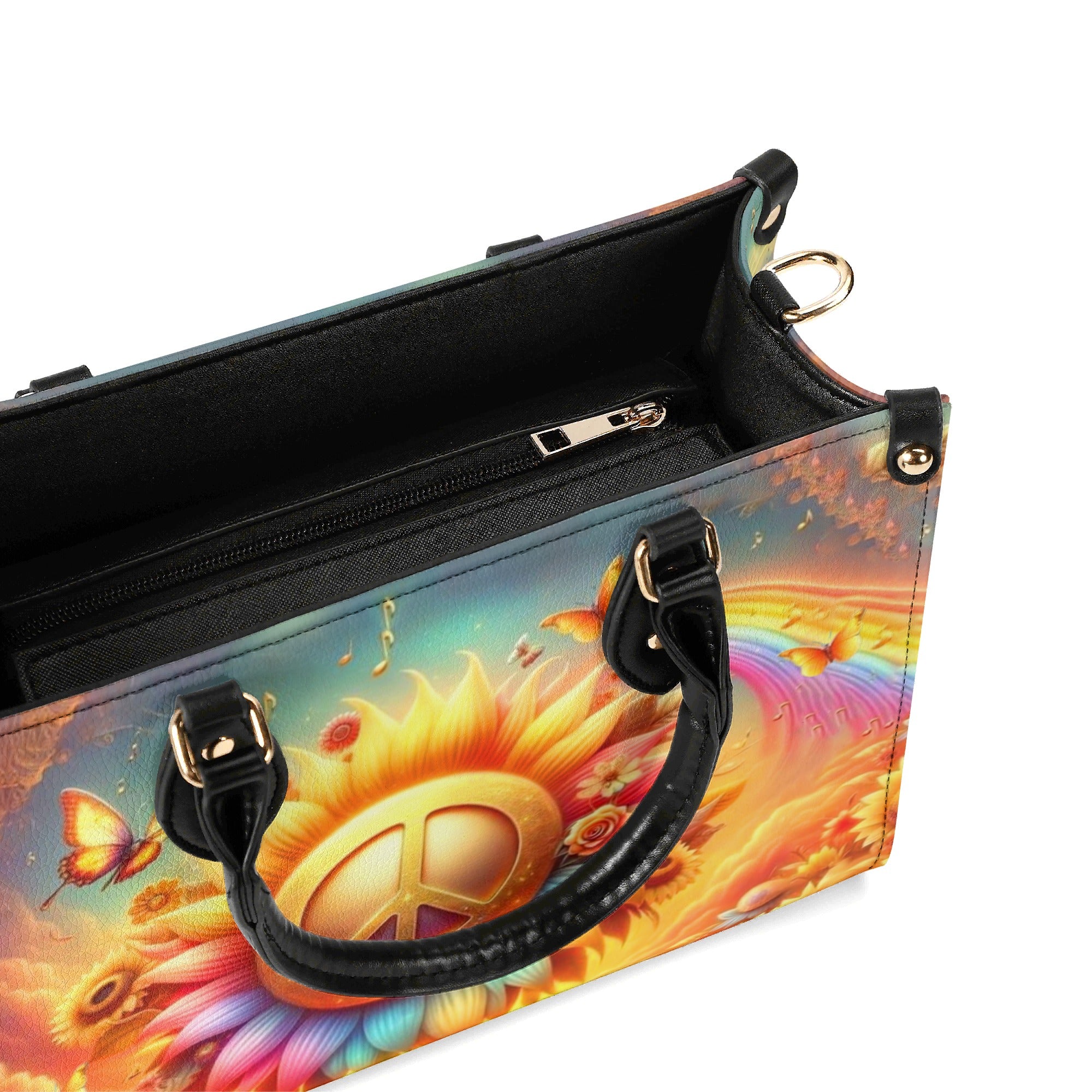 PEACE SUNFLOWER LEATHER HANDBAG - YHHN2512245