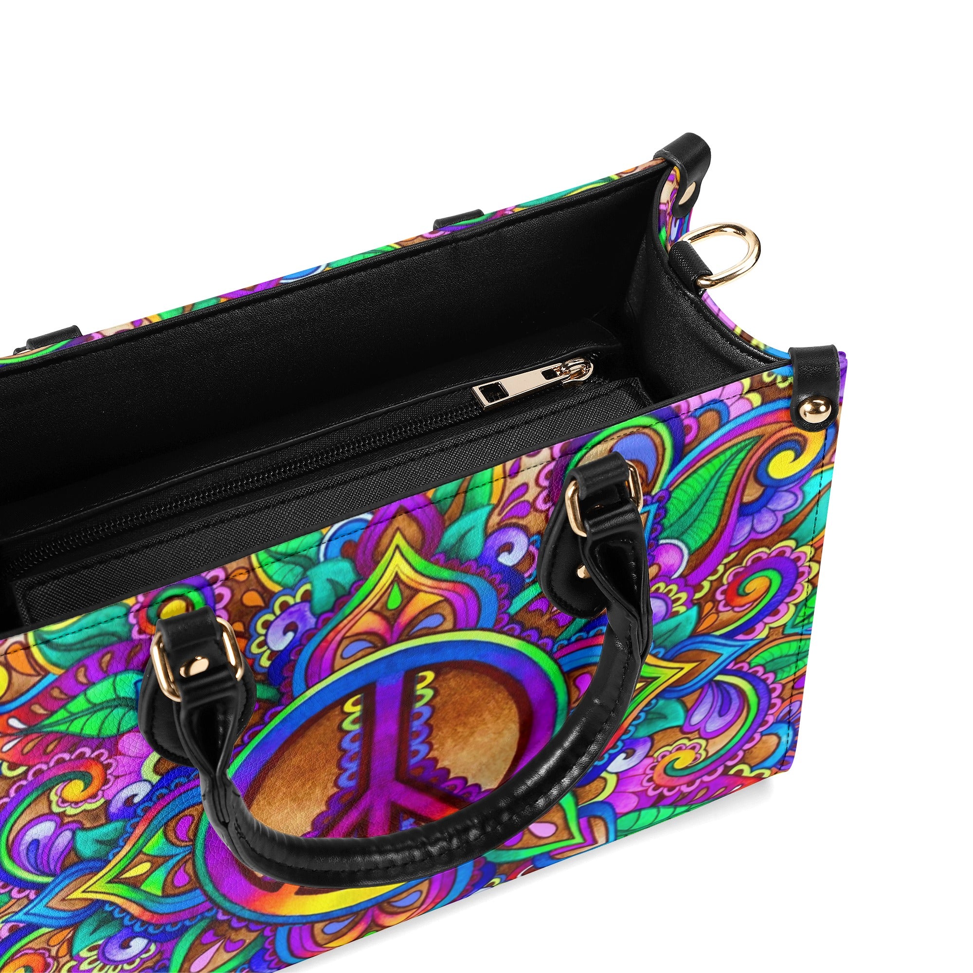 COLORFUL PEACE HIPPIE LEATHER HANDBAG - YHLT0912245