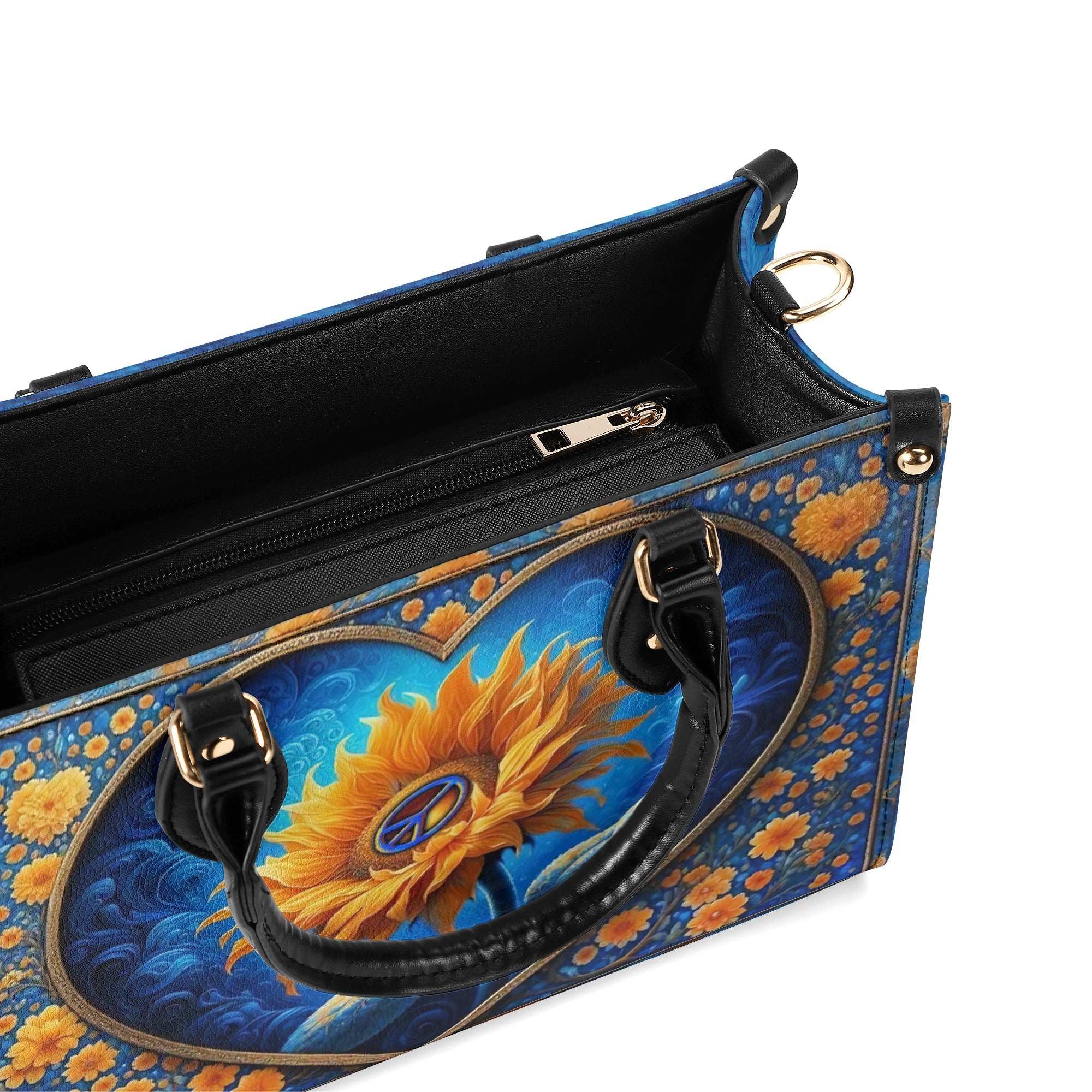 PEACE SUNFLOWER LEATHER HANDBAG - YHLN1303254