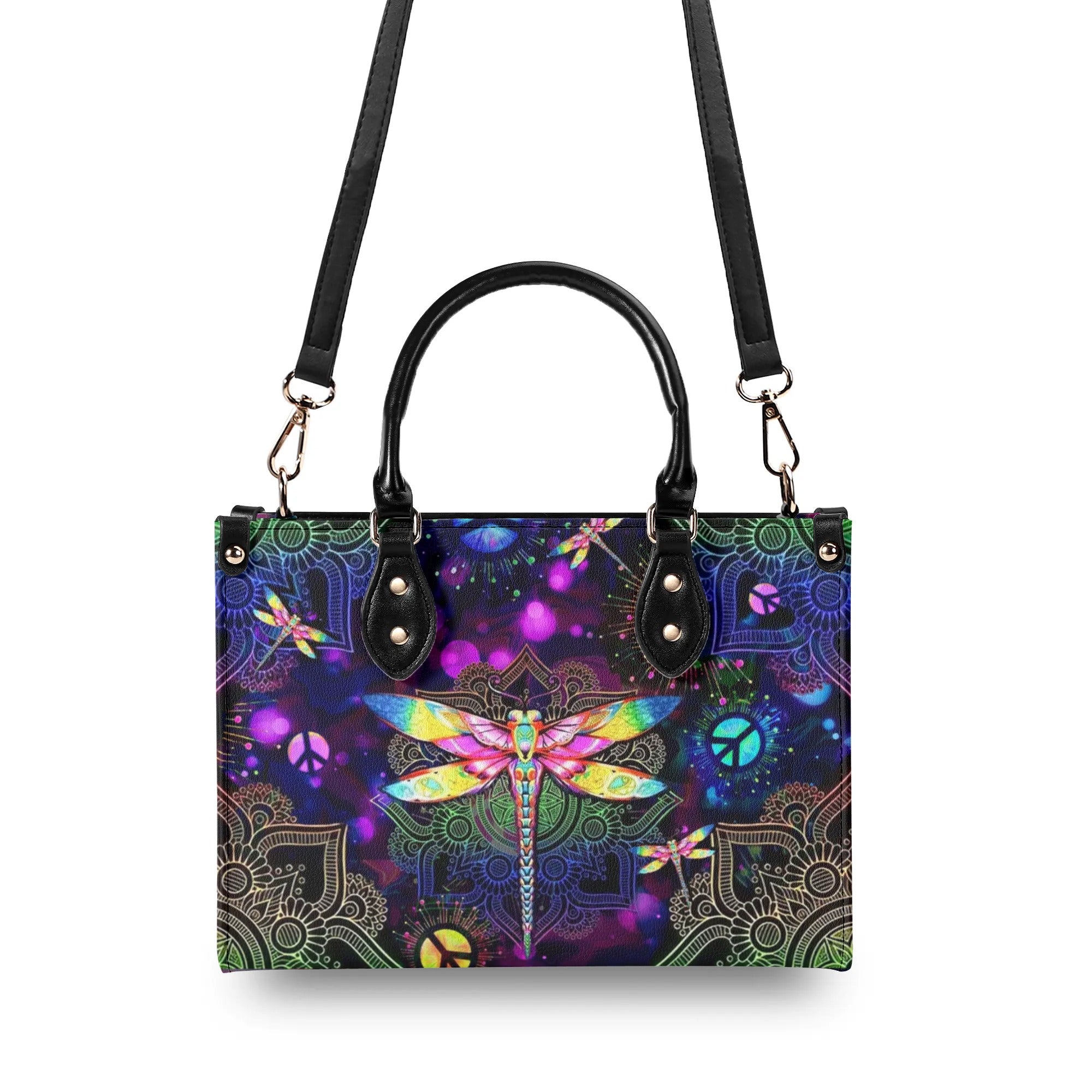 MANDALA DRAGONFLY LEATHER HANDBAG - YHLT2308243