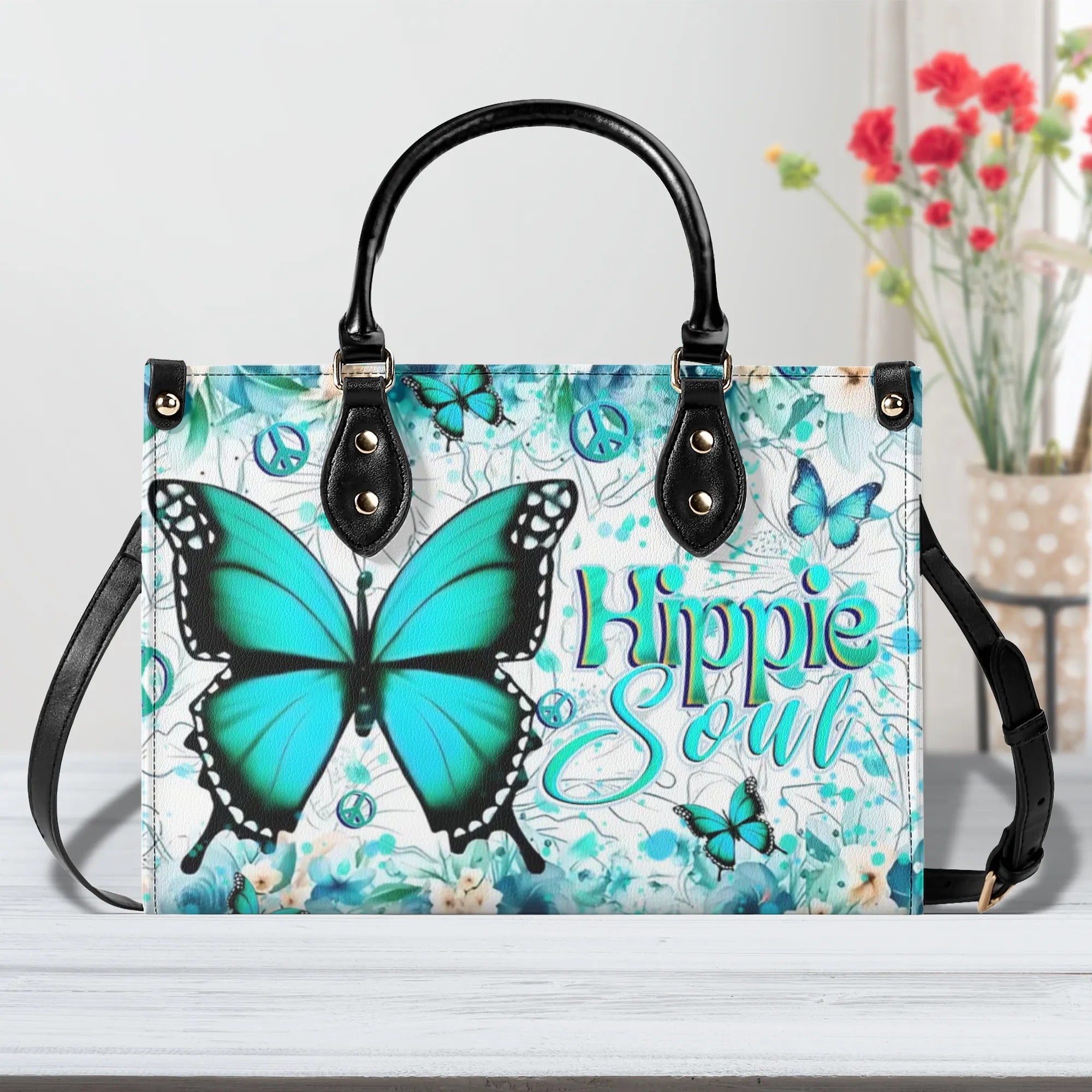 HIPPIE SOUL BUTTERFLY LEATHER HANDBAG - YHHN2407244