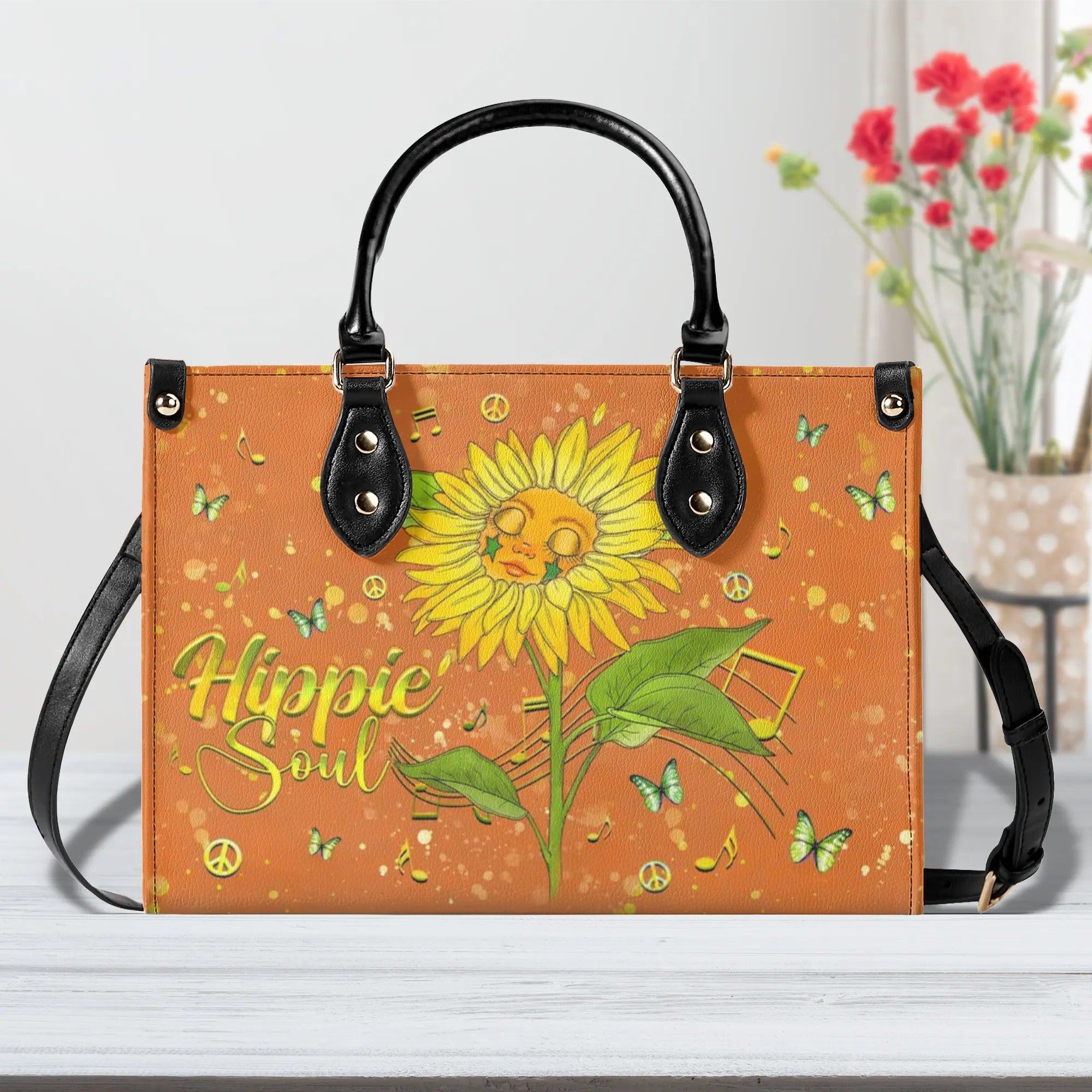 HIPPIE SOUL SUNFLOWER LEATHER HANDBAG - YHHG2009244