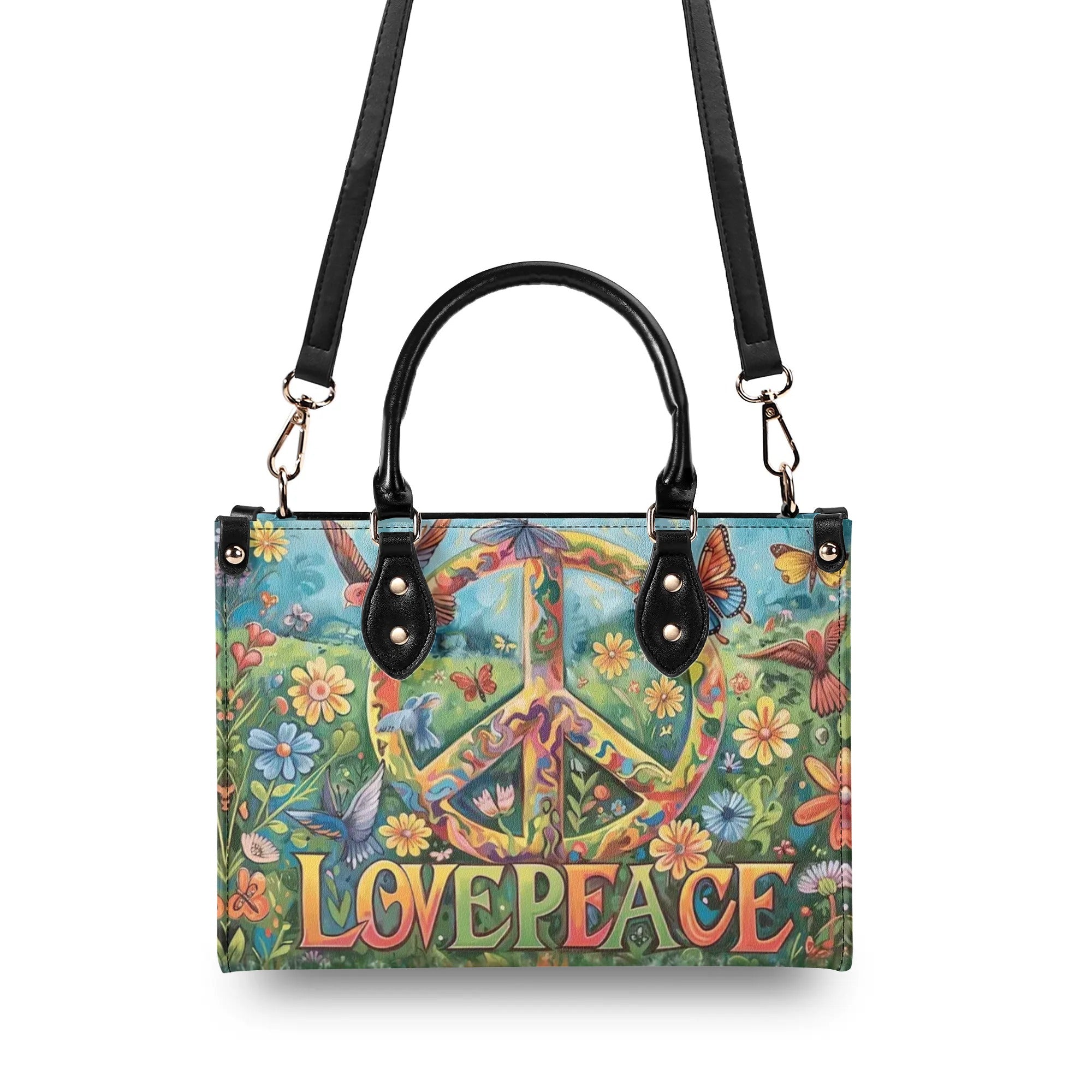 LOVE PEACE LEATHER HANDBAG - YHHG0409244