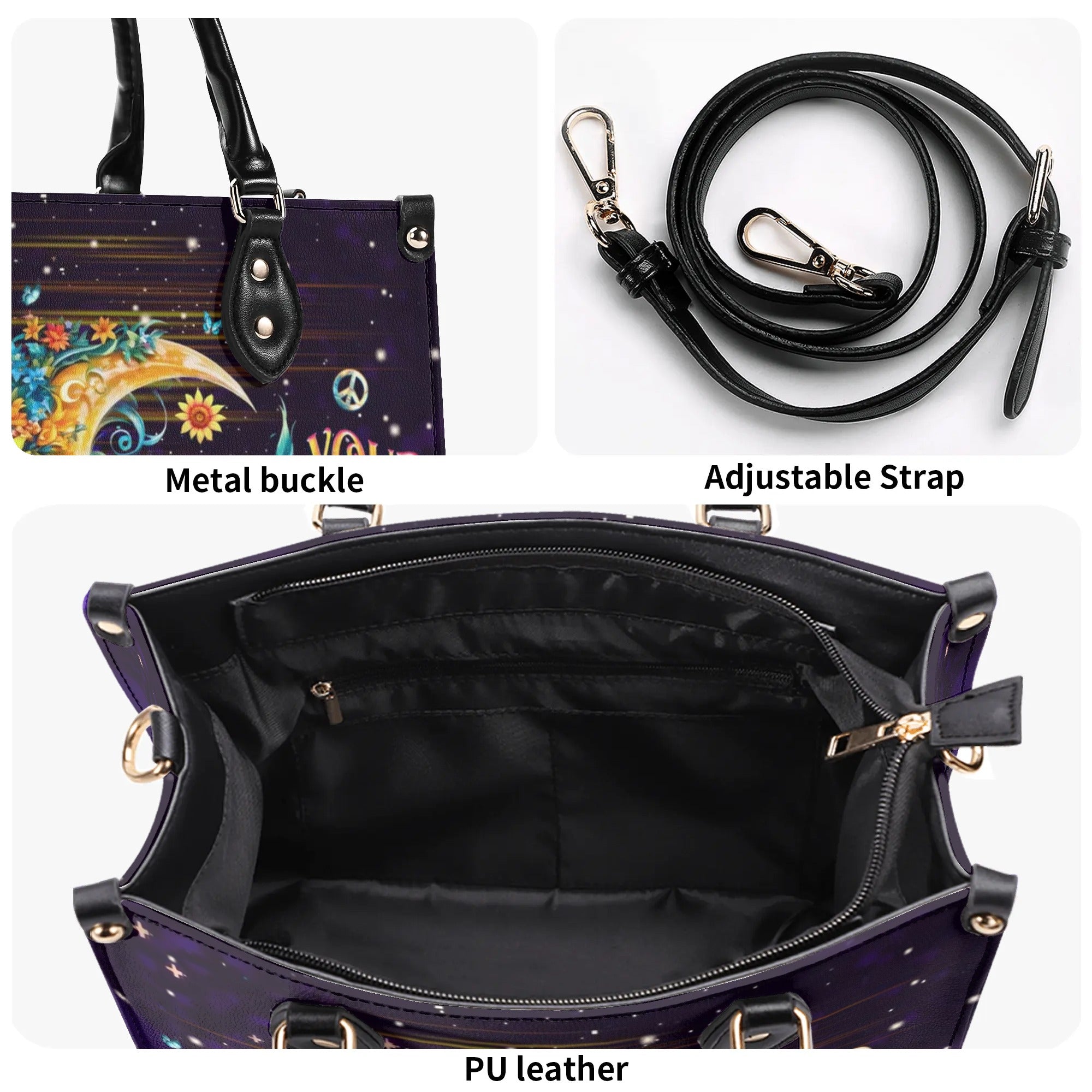 THE MOON SEES YOUR SOUL LEATHER HANDBAG - YHHG1009244