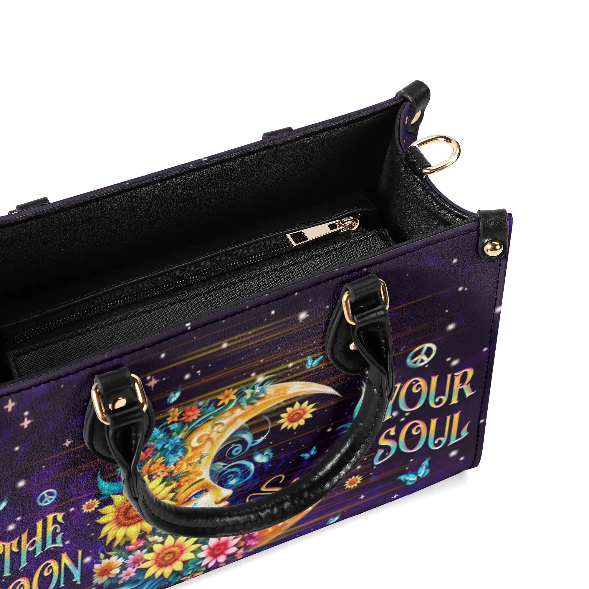 THE MOON SEES YOUR SOUL LEATHER HANDBAG - YHHG1009244