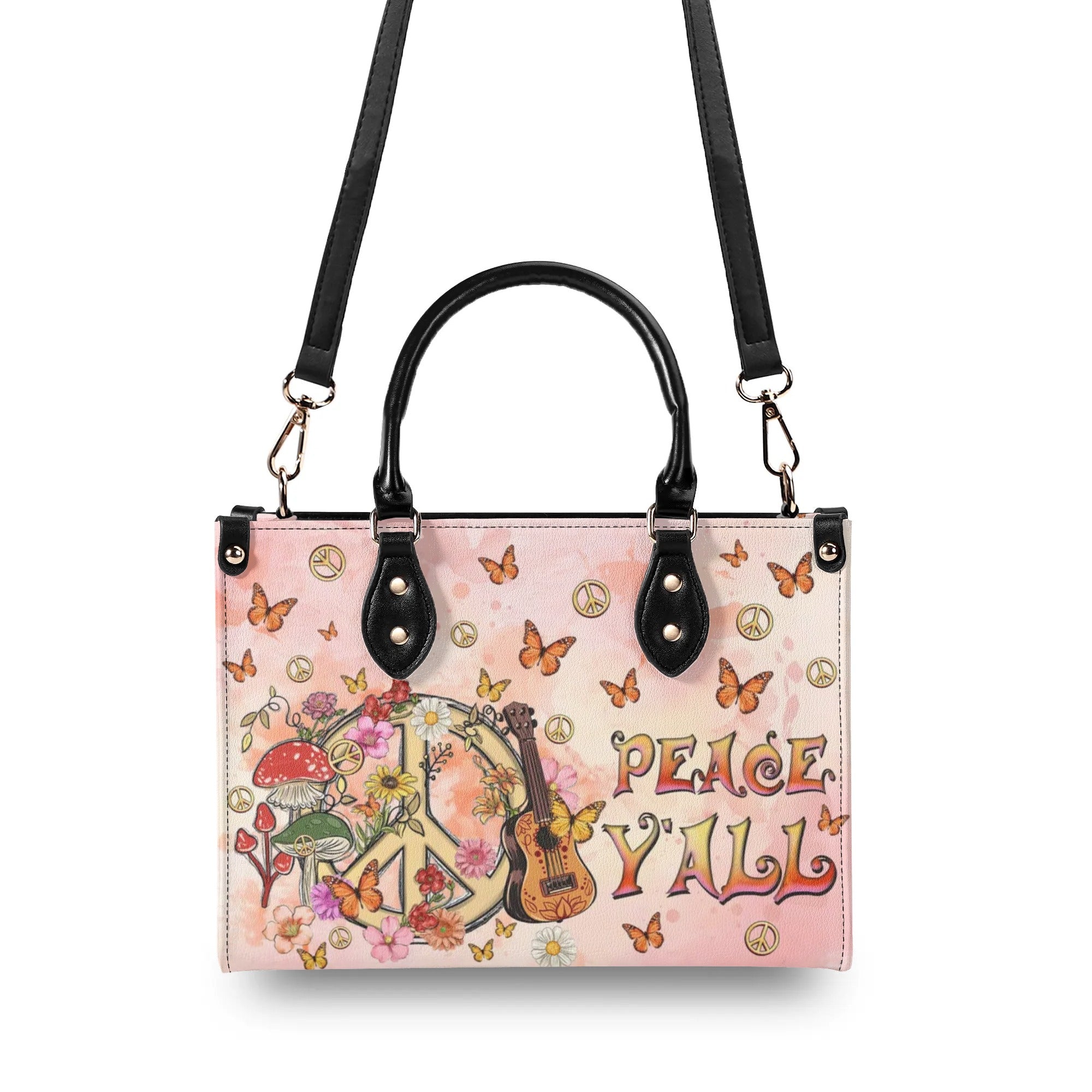 PEACE Y'ALL ALL LEATHER HANDBAG - TLNZ1010245