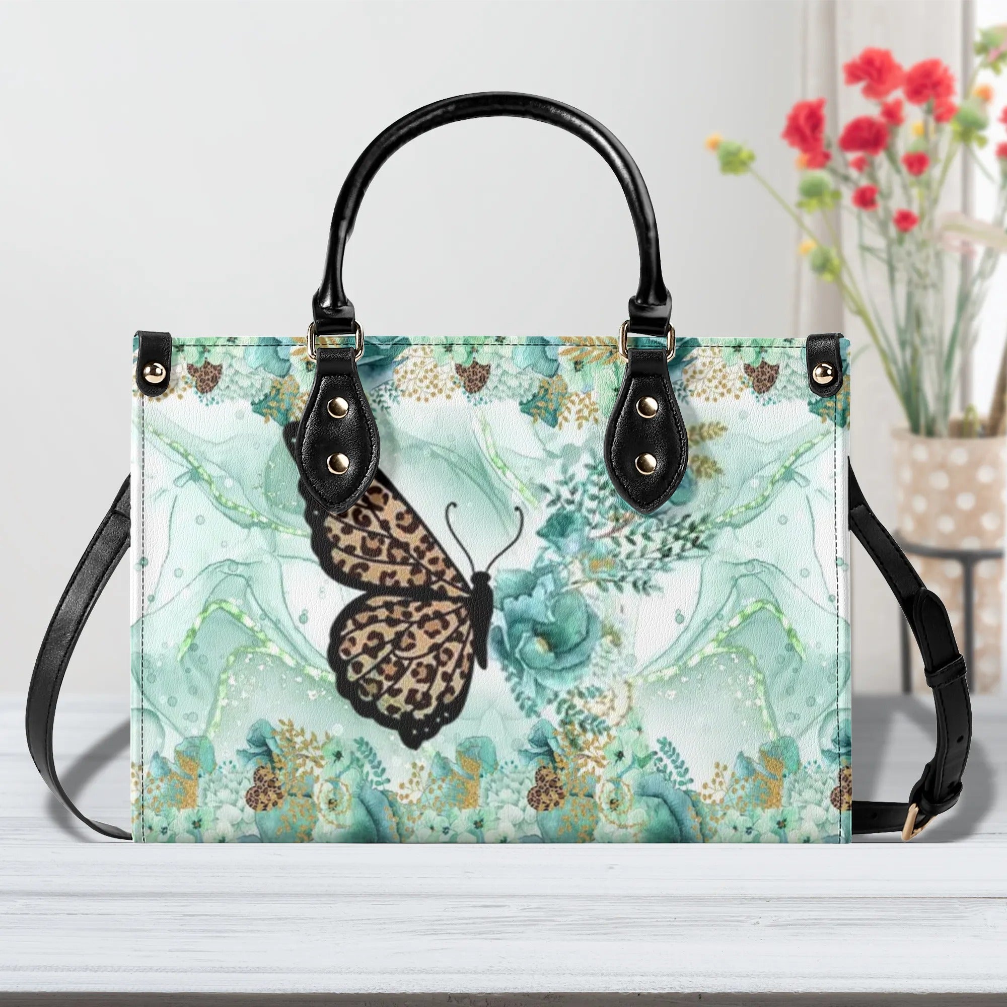 JUST BREATHE BUTTERFLY LEATHER HANDBAG - YHDU1707243