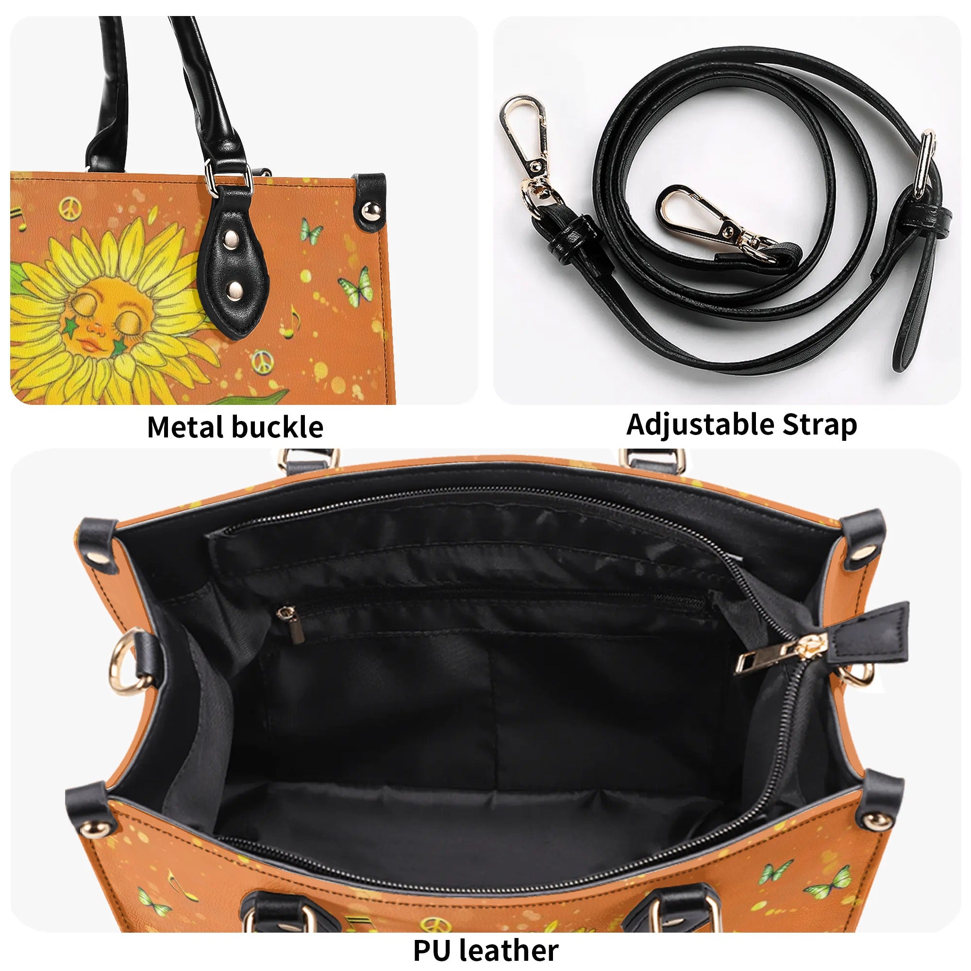 HIPPIE SOUL SUNFLOWER LEATHER HANDBAG - YHHG2009244