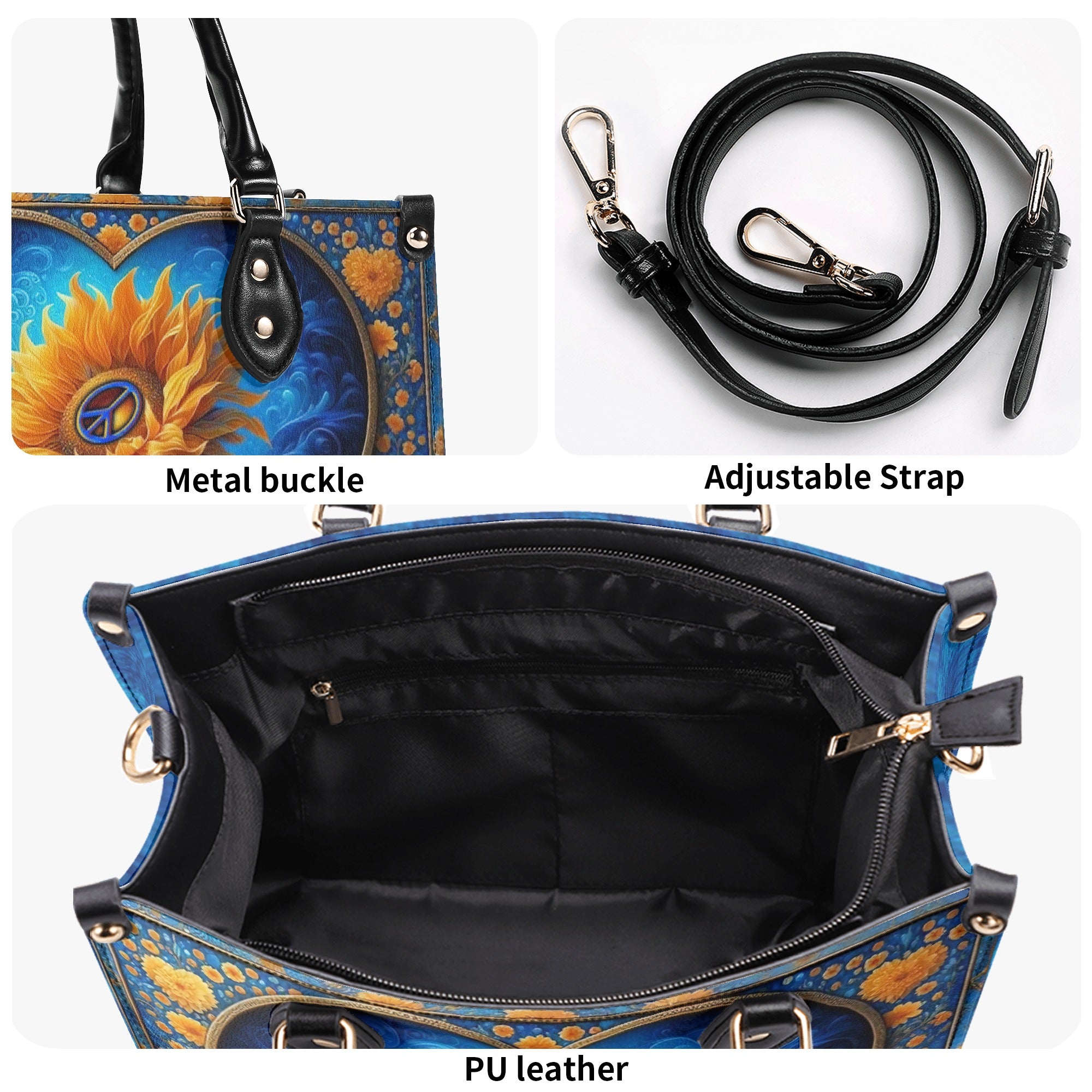 PEACE SUNFLOWER LEATHER HANDBAG - YHLN1303254