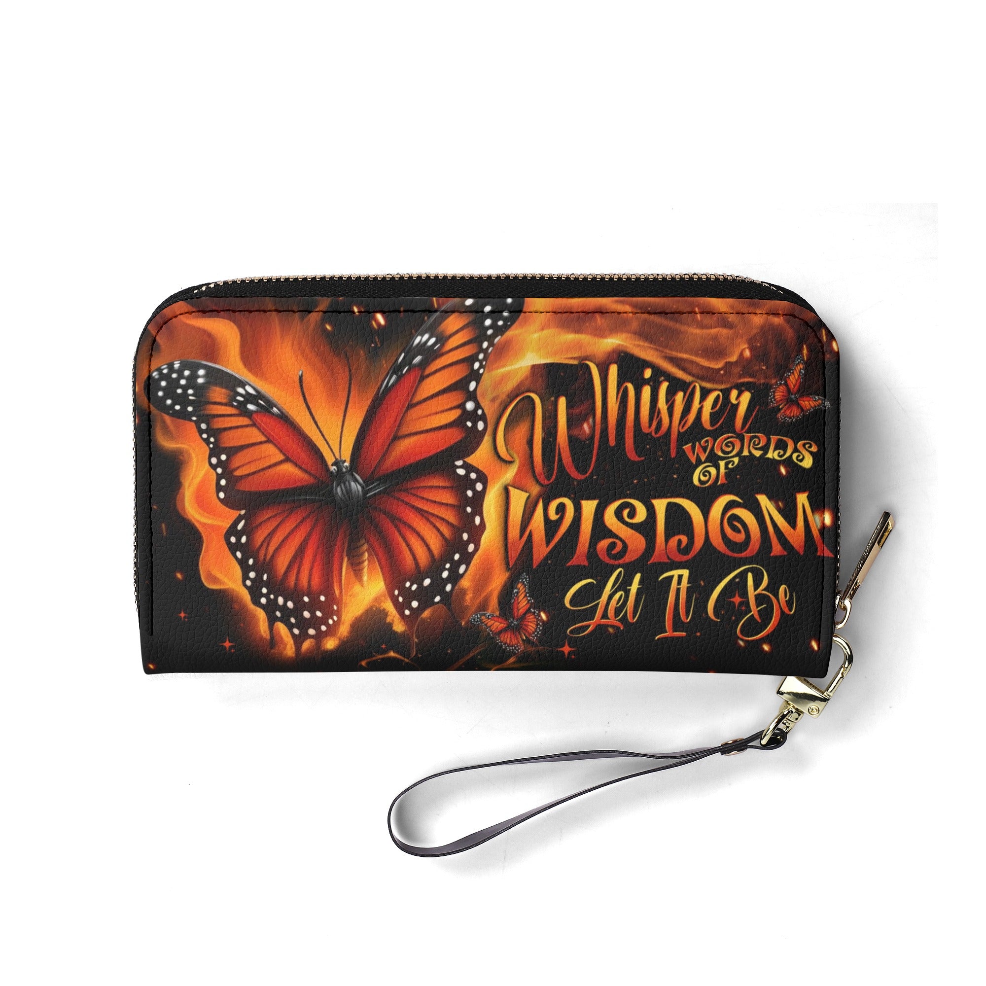 WHISPER WORDS OF WISDOM LET IT BE BUTTERFLY ZIPPER LEATHER WALLET - TYTD1510244