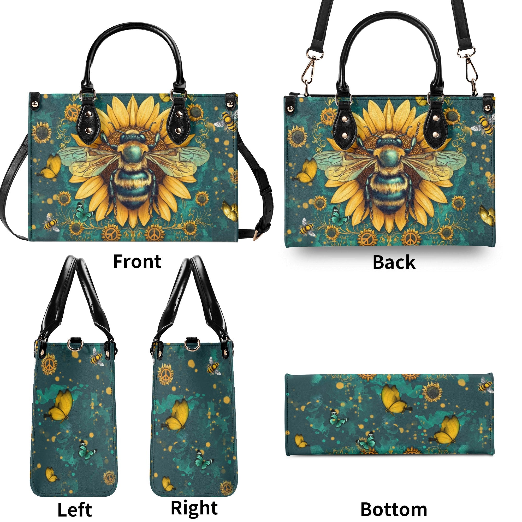 BEE SUNFLOWER LEATHER HANDBAG - YHHN1103254