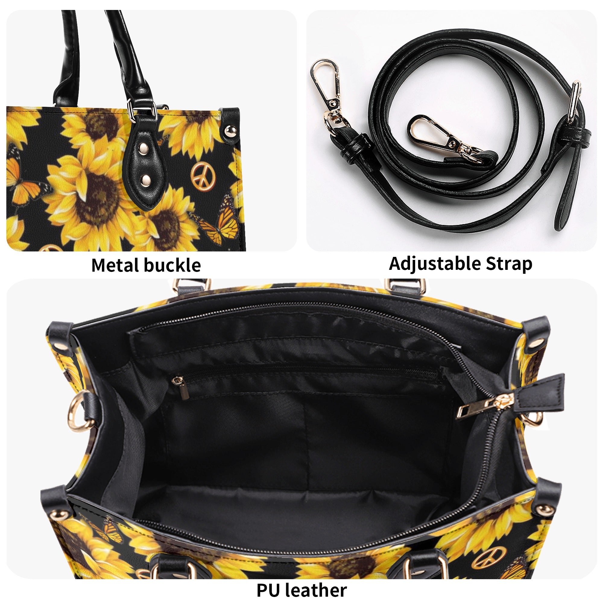 SUNFLOWER LEOPARD LEATHER HANDBAG - YHDU1311248